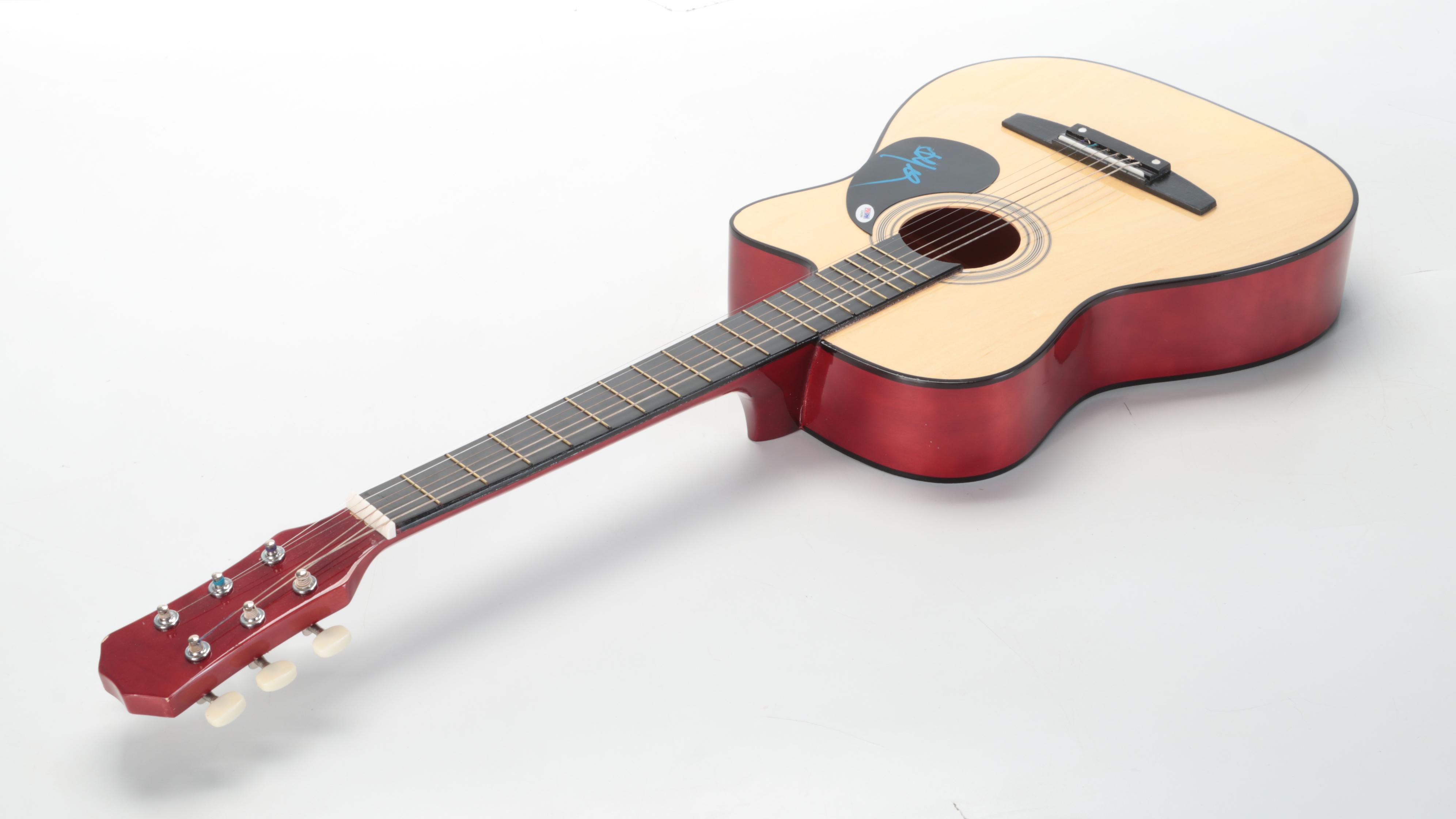 Willie Nelson Decal-Signed Cutaway Acoustic Guitar with PSA Certification