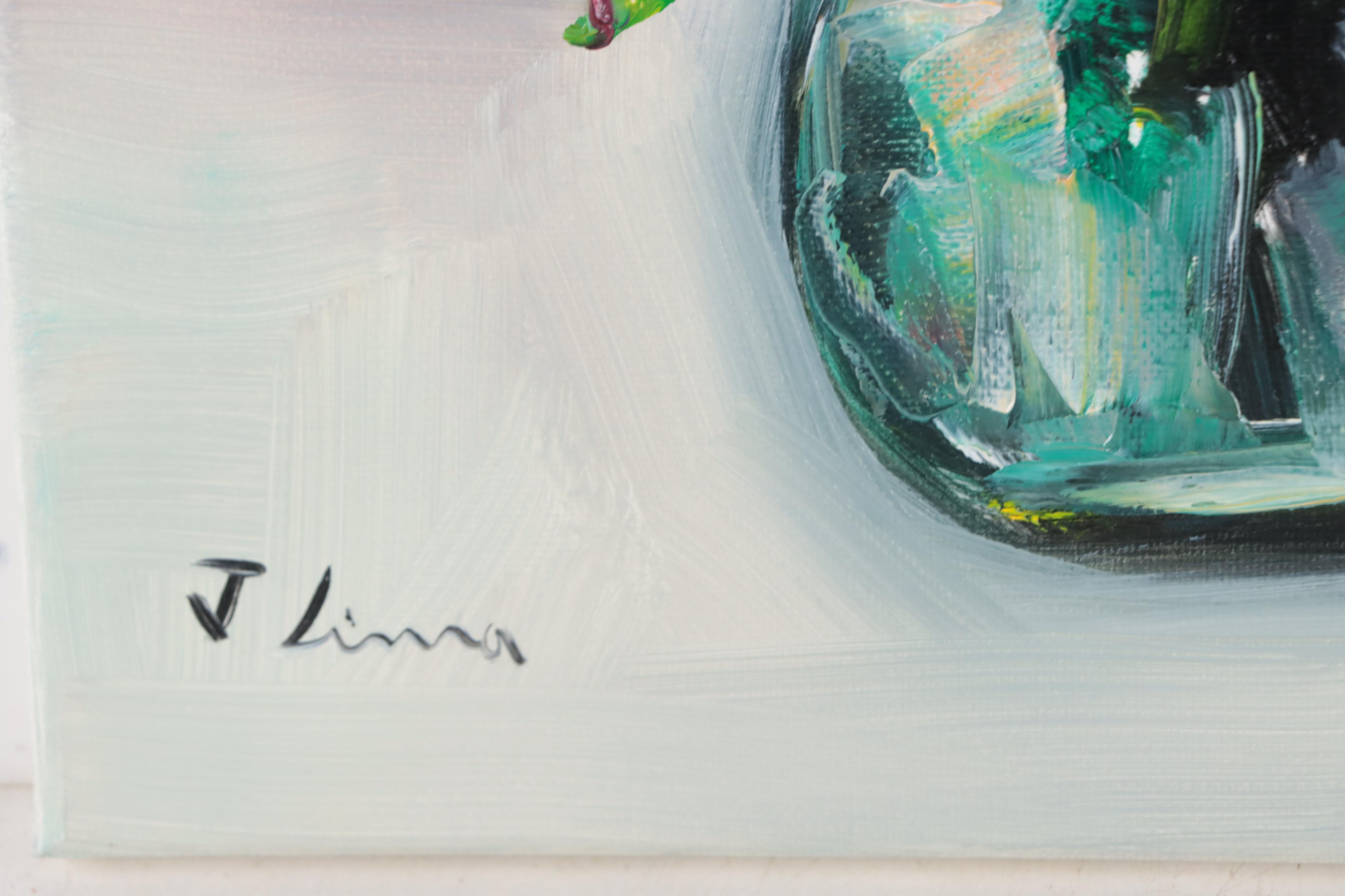 José M. Lima Floral Still Life Oil Painting, 2023