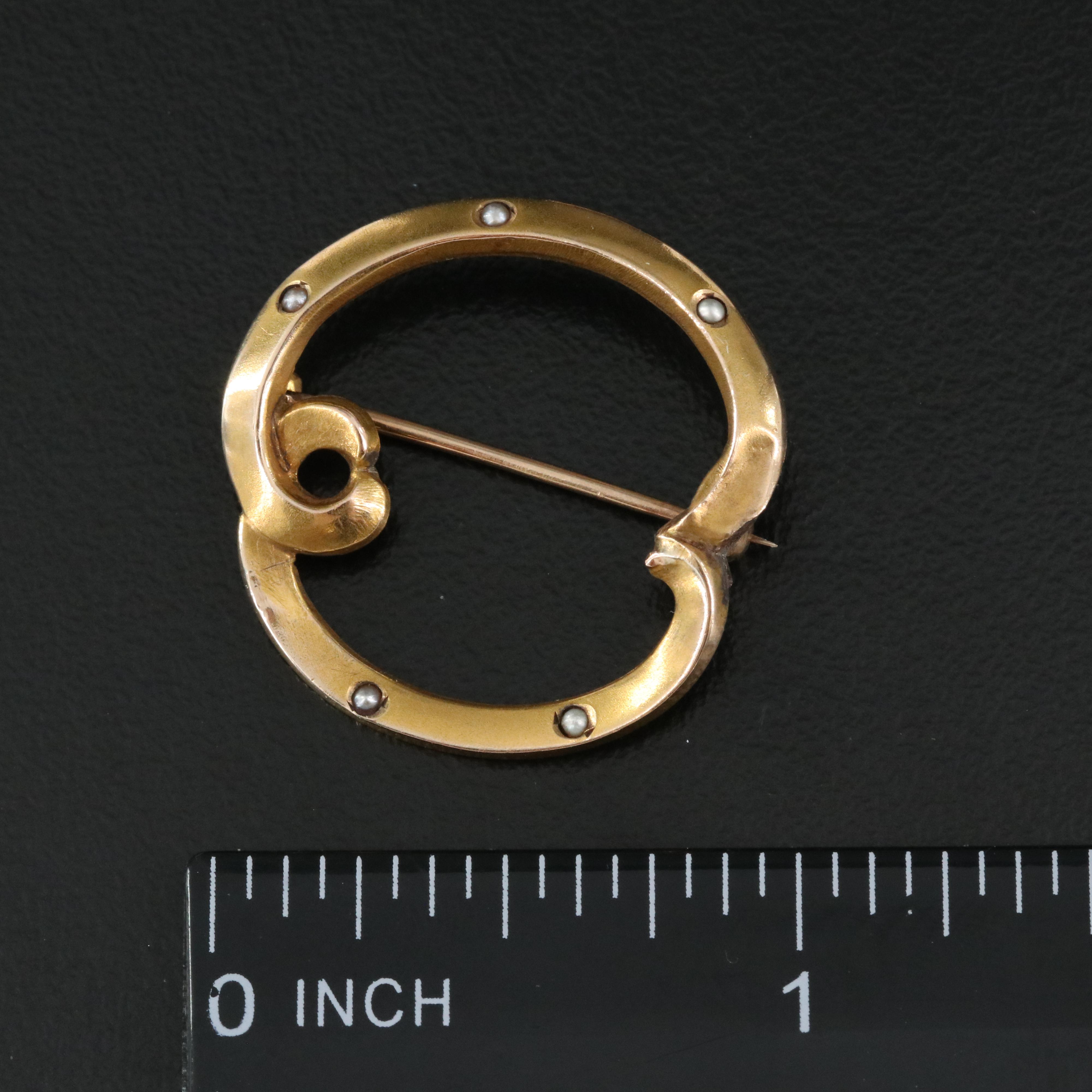 Victorian Pins Including 10K Wreath with Scatter, Lingerie and Gibson Girl