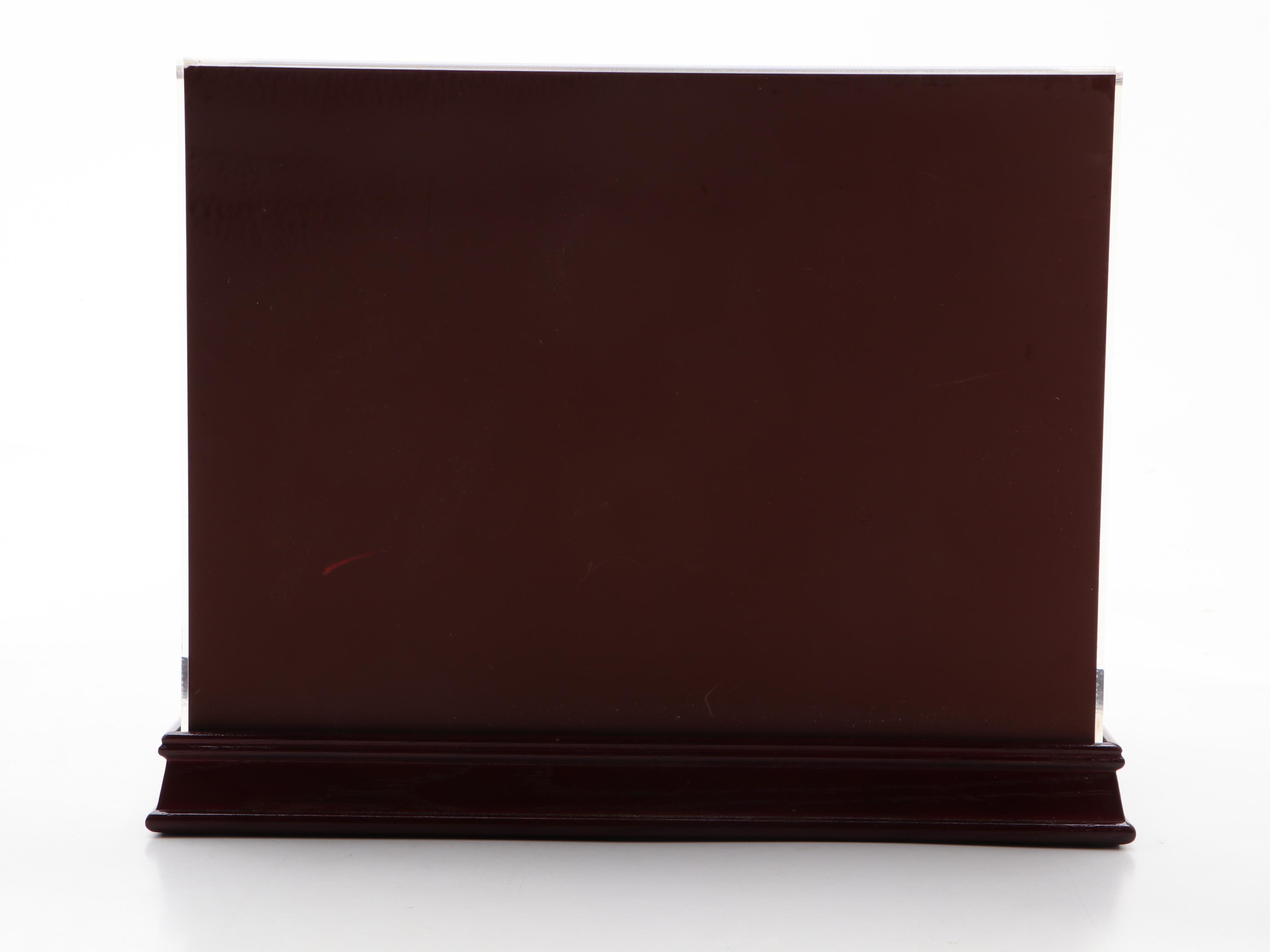 John Elway Signed Denver Broncos Full Size Riddell Helmet with Engraved Display