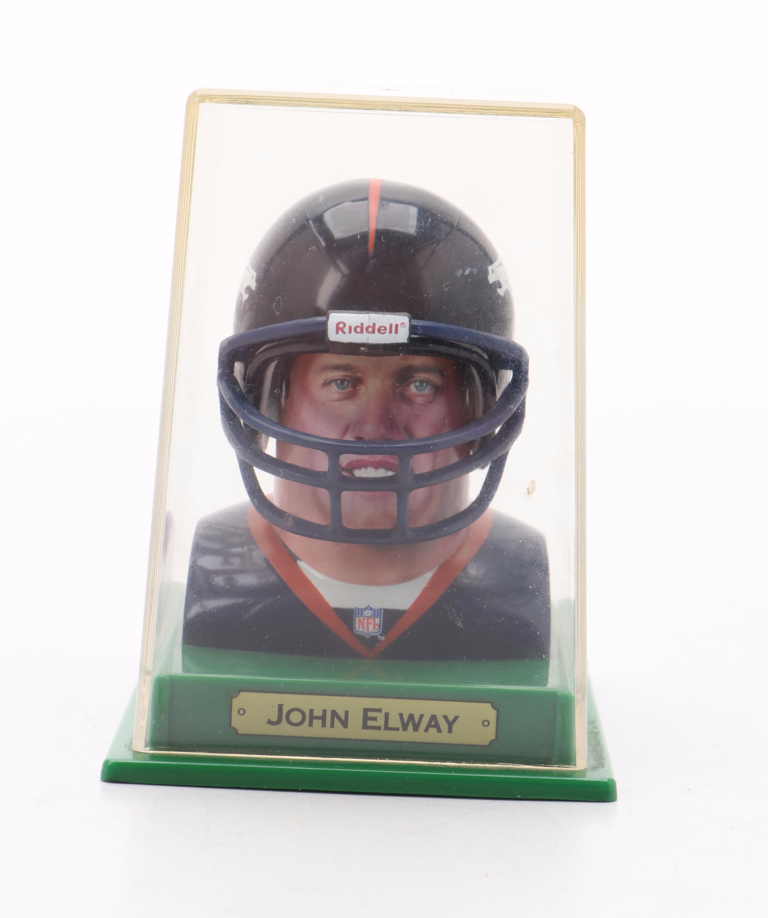 John Elway Signed Denver Broncos Full Size Riddell Helmet with Engraved Display