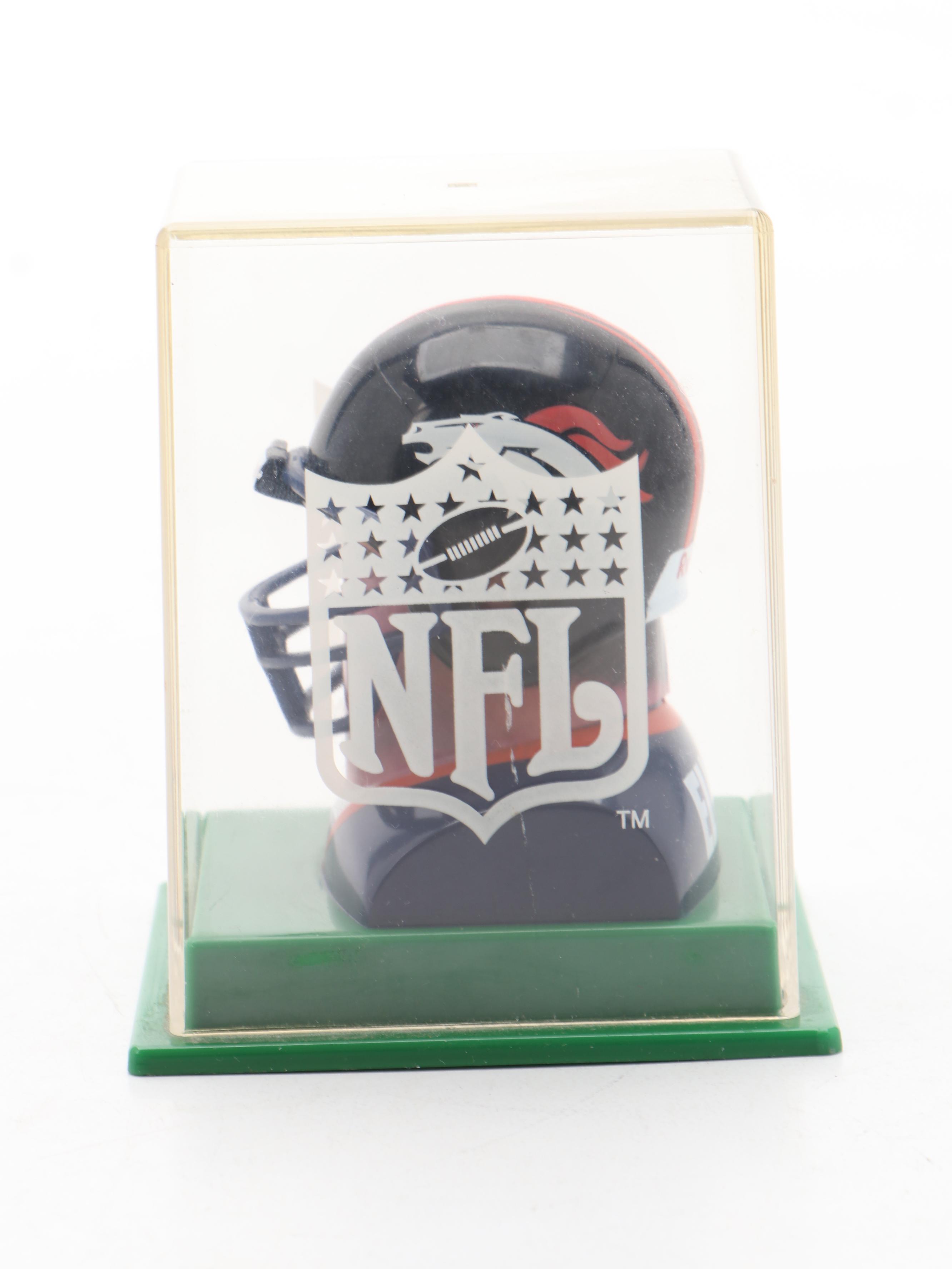 John Elway Signed Denver Broncos Full Size Riddell Helmet with Engraved Display