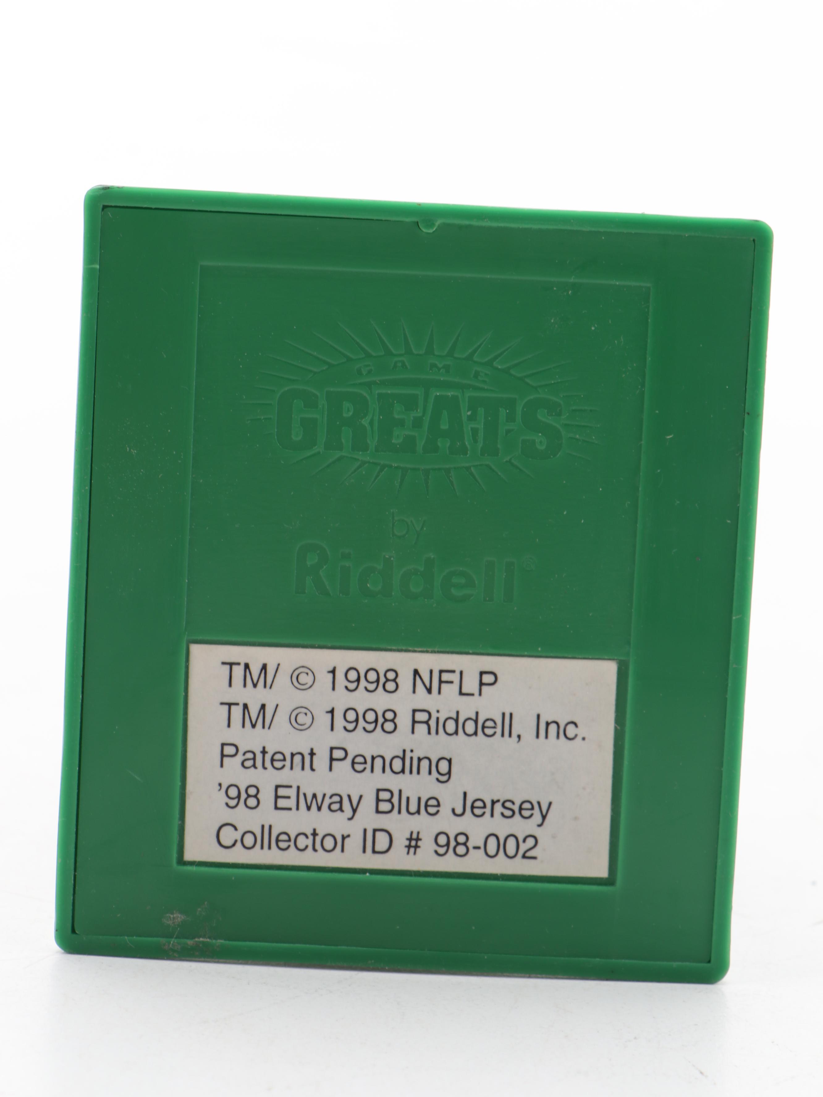 John Elway Signed Denver Broncos Full Size Riddell Helmet with Engraved Display