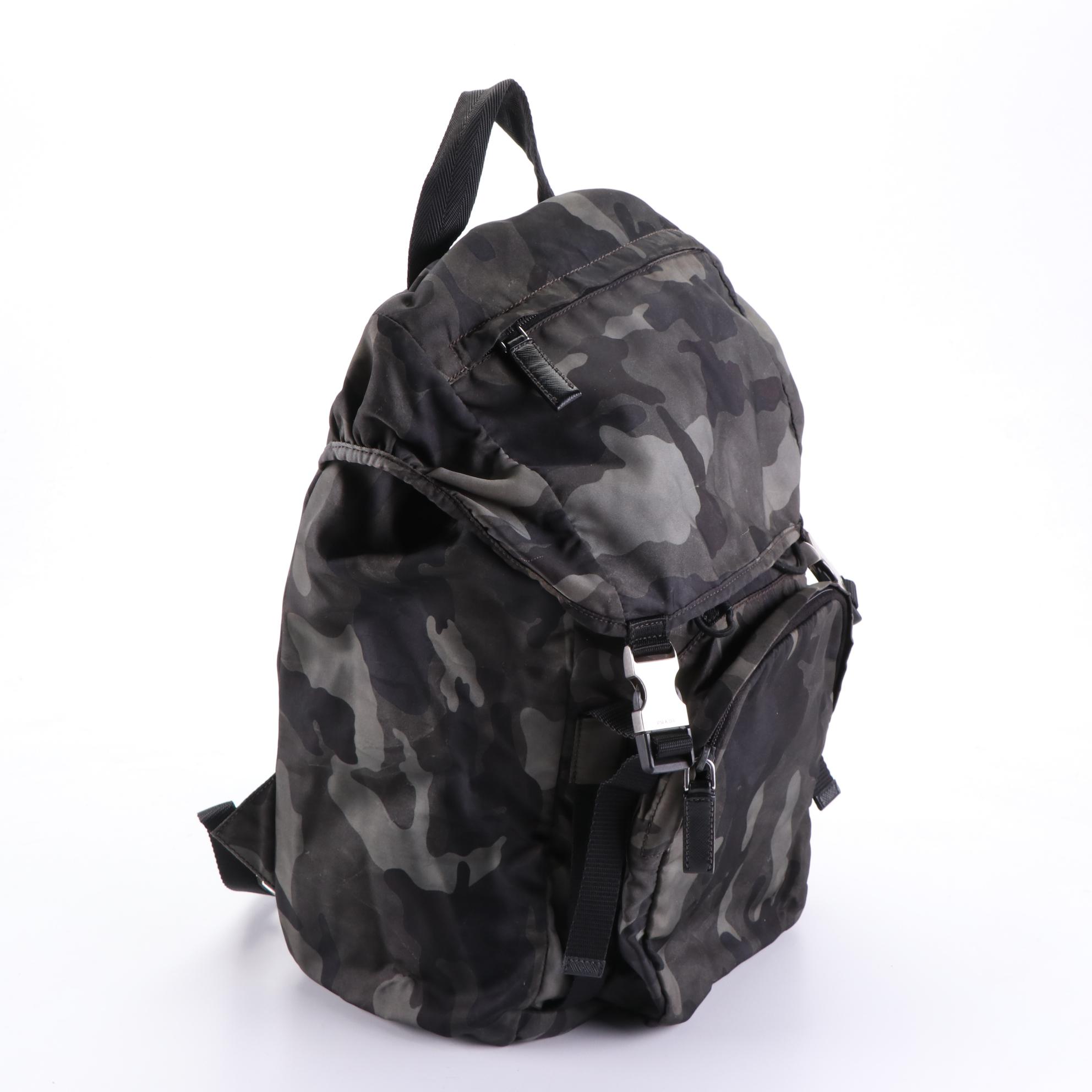 Prada Camo Nylon Tessuto Backpack