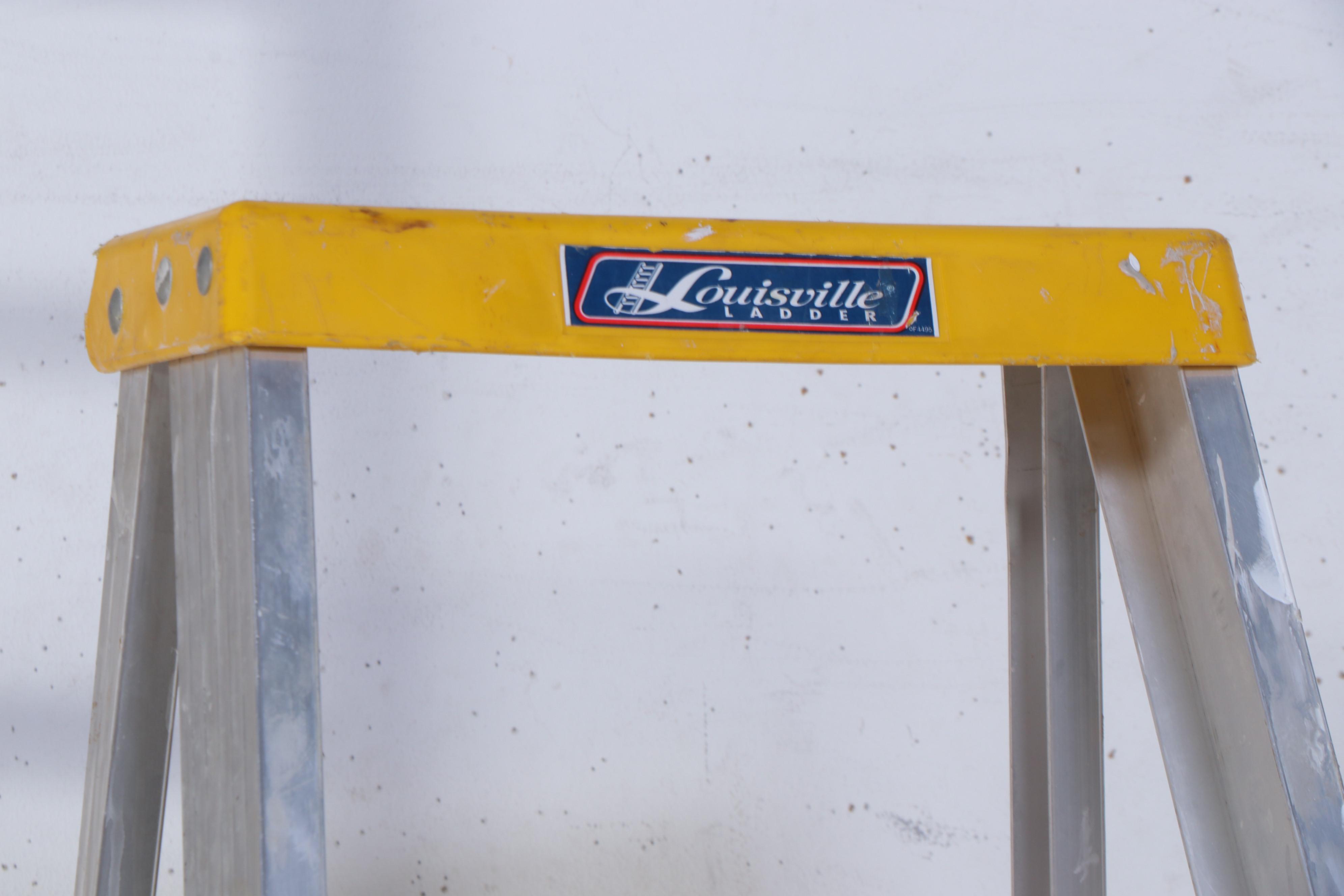 Werner and Keller Aluminum Extension Ladders With Louisville Step Ladder