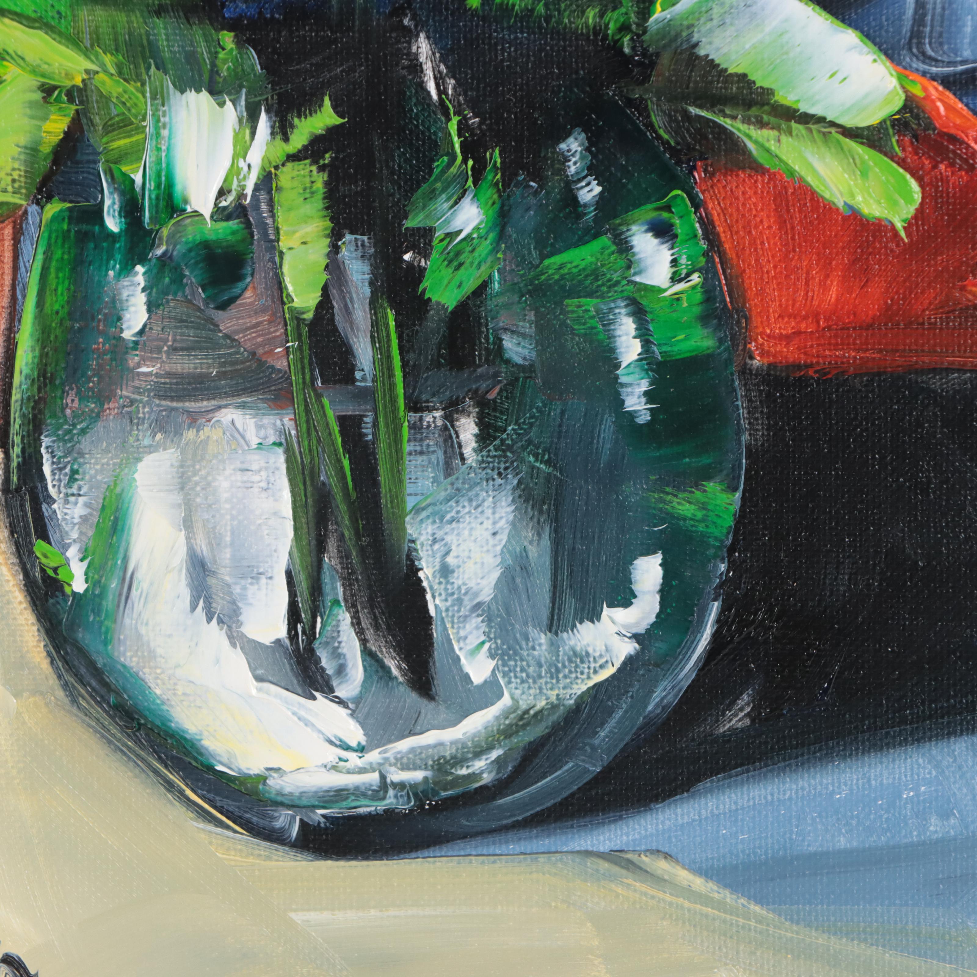 José M. Lima Floral Still Life Oil Painting, 2023