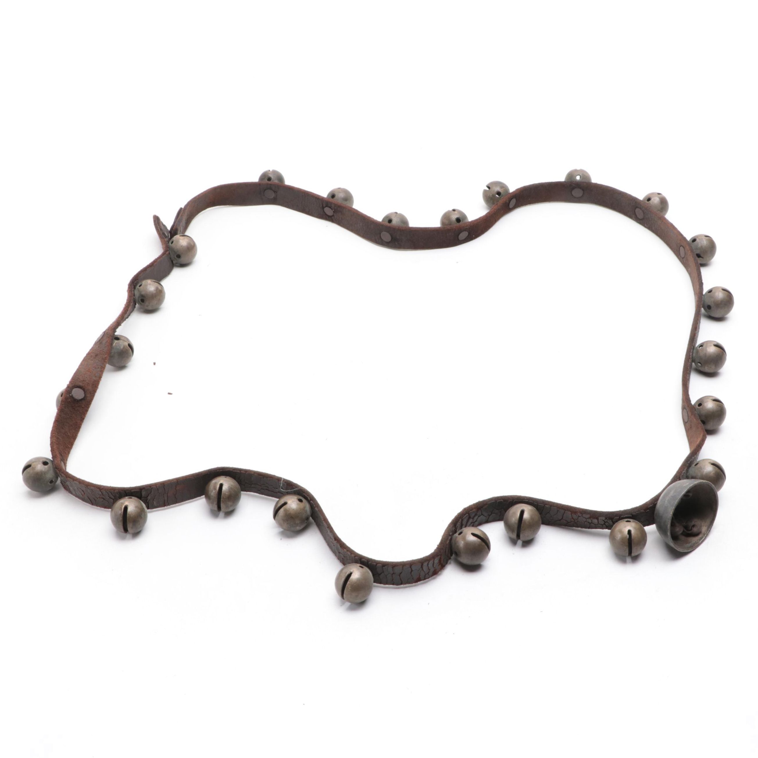 Brass Sleigh Bells on Leather Harness