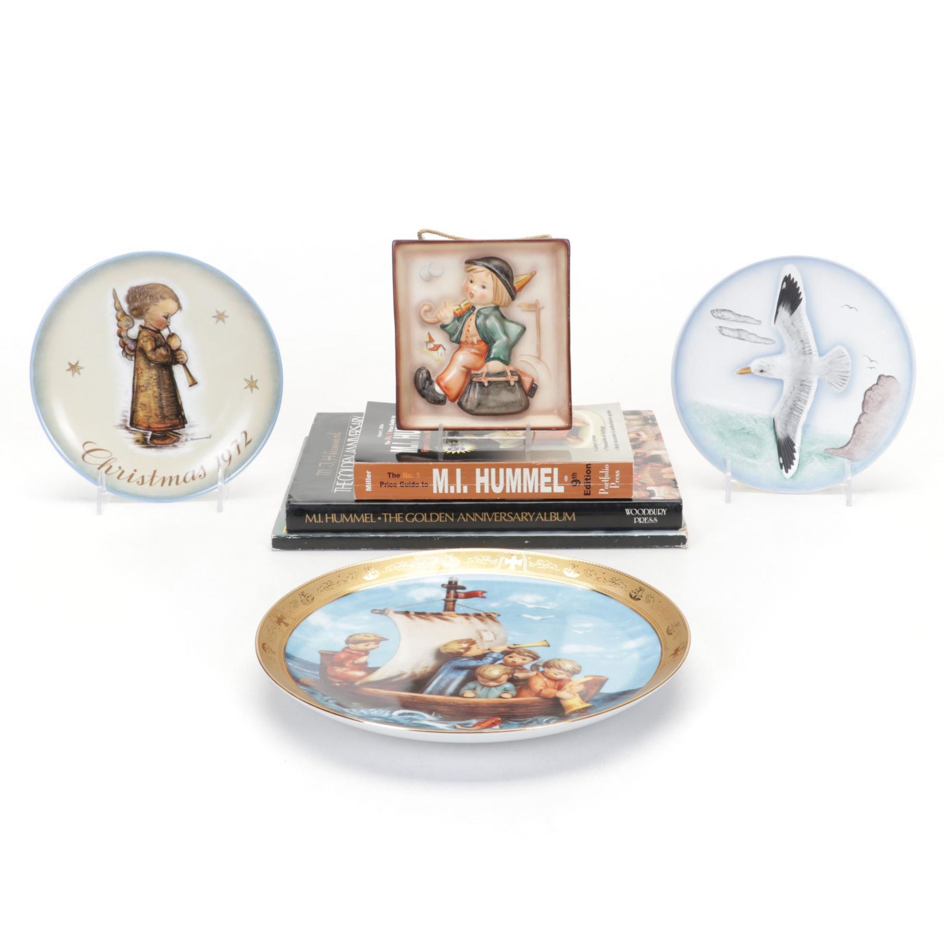 Goebel Hummel Collector Plates, Plaque, and Reference Books, Late 20th Century