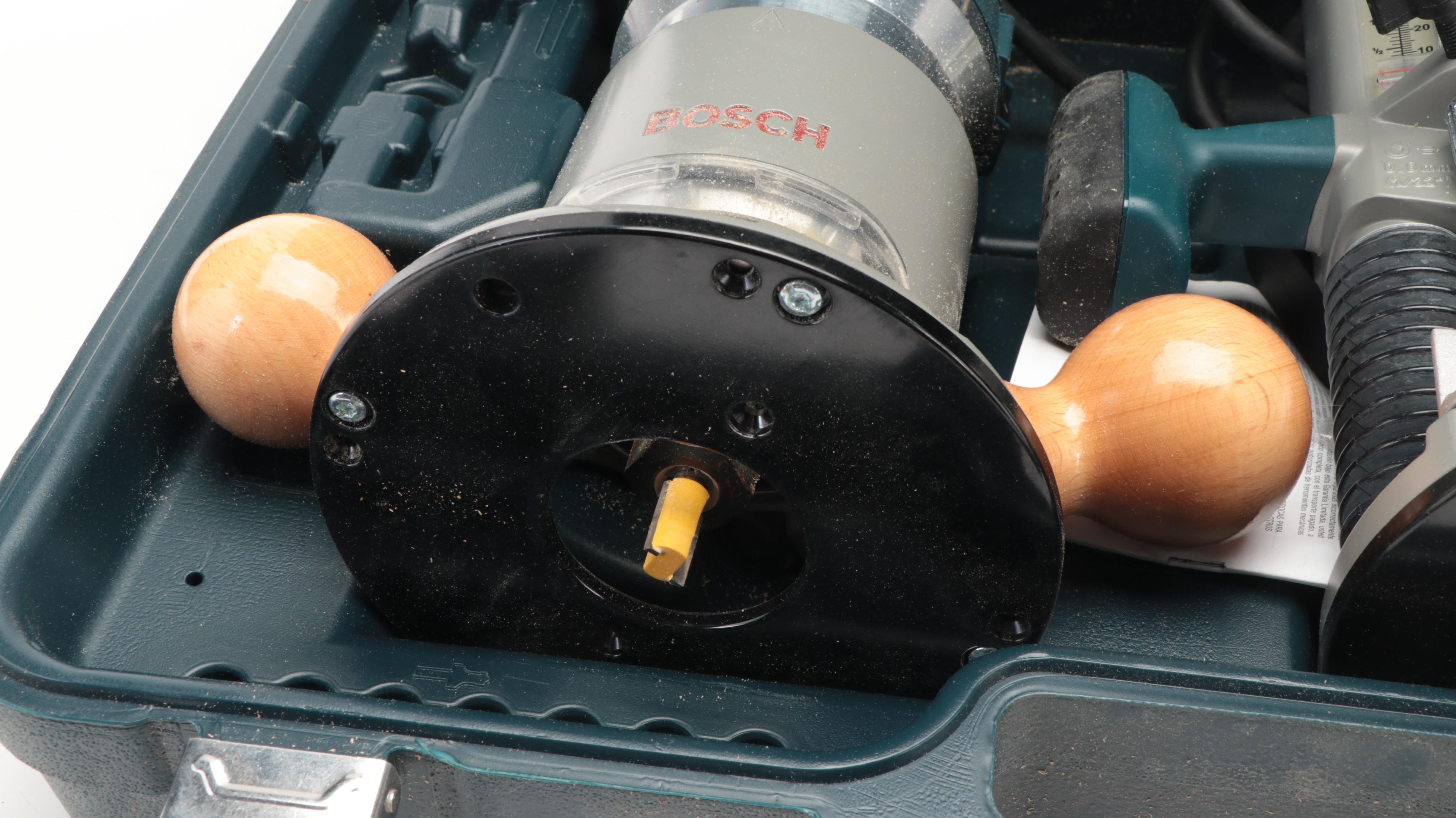 Bosch Fixed Base Routers With Pro-Series Carbide Tipped Router Bit Sets