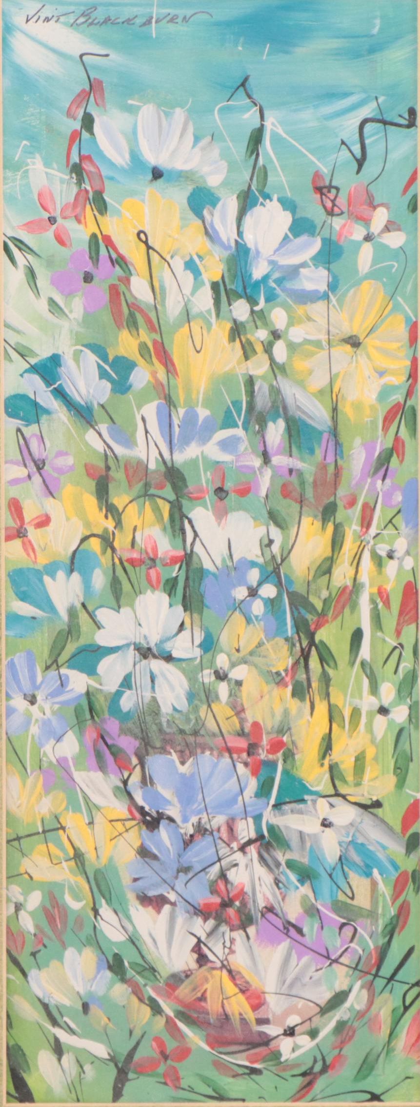 Vint Blackburn Floral Acrylic Painting
