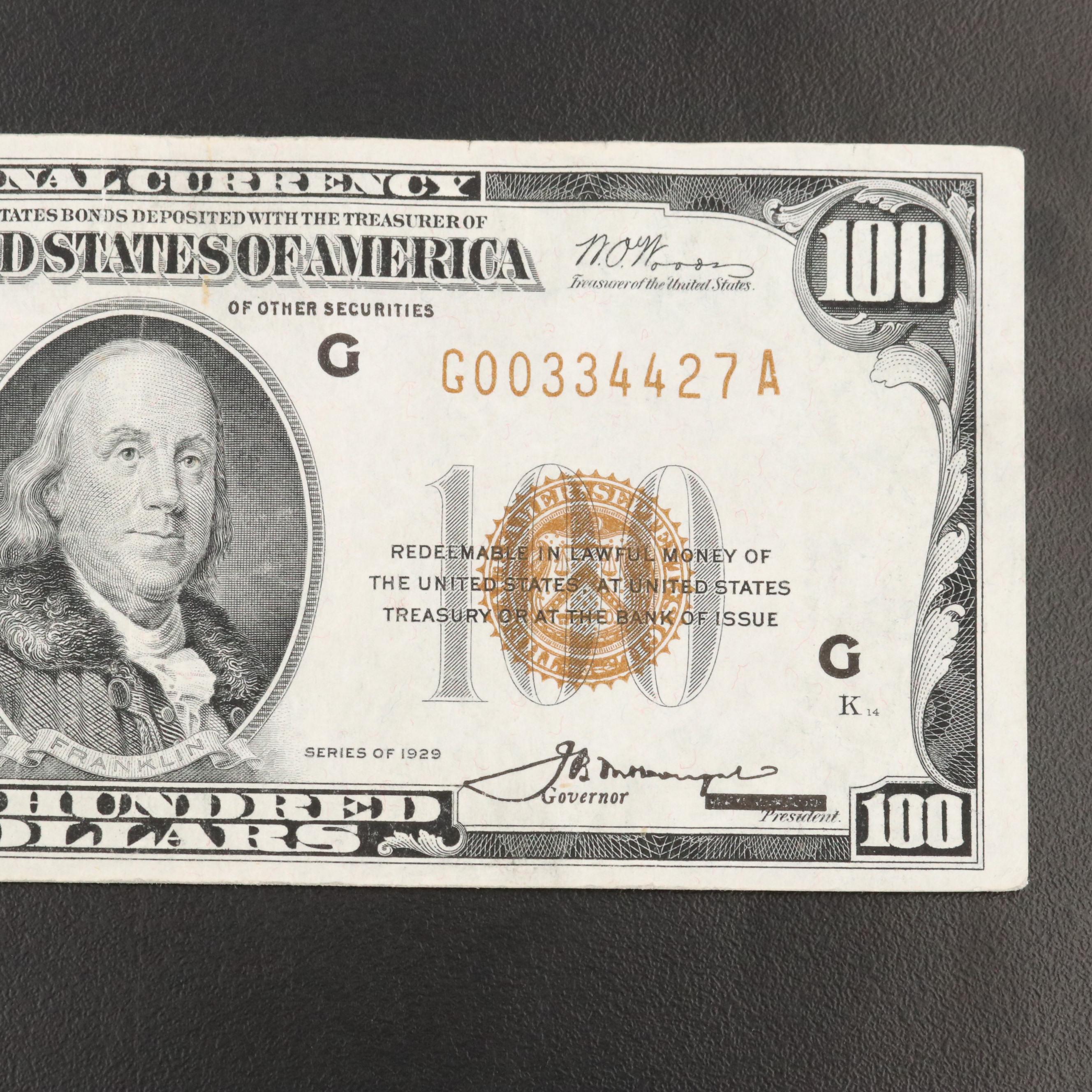 Series 1929 $100 Federal Reserve Bank Note
