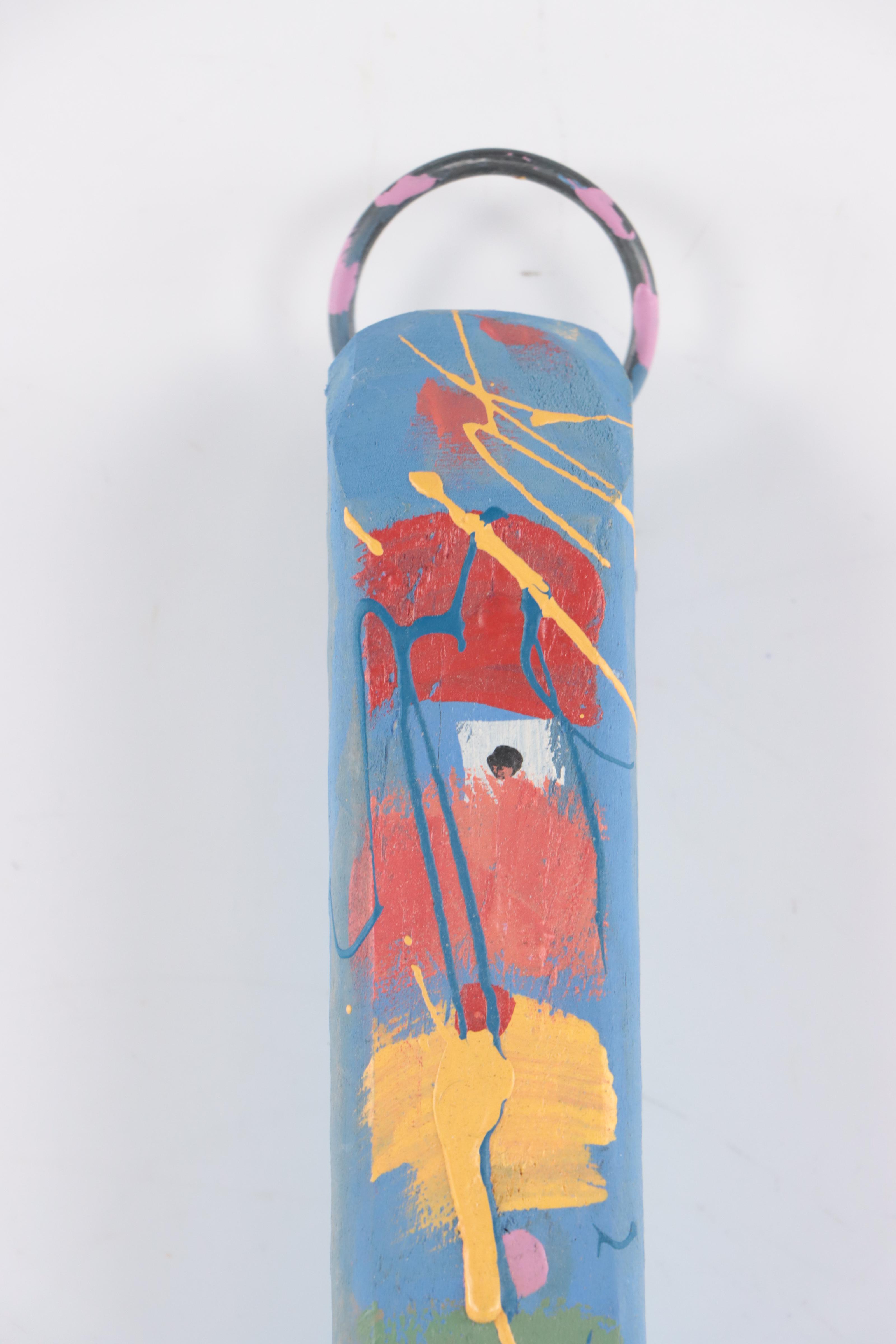 Vint Blackburn Folk Art Hand-Painted Cross Sculpture