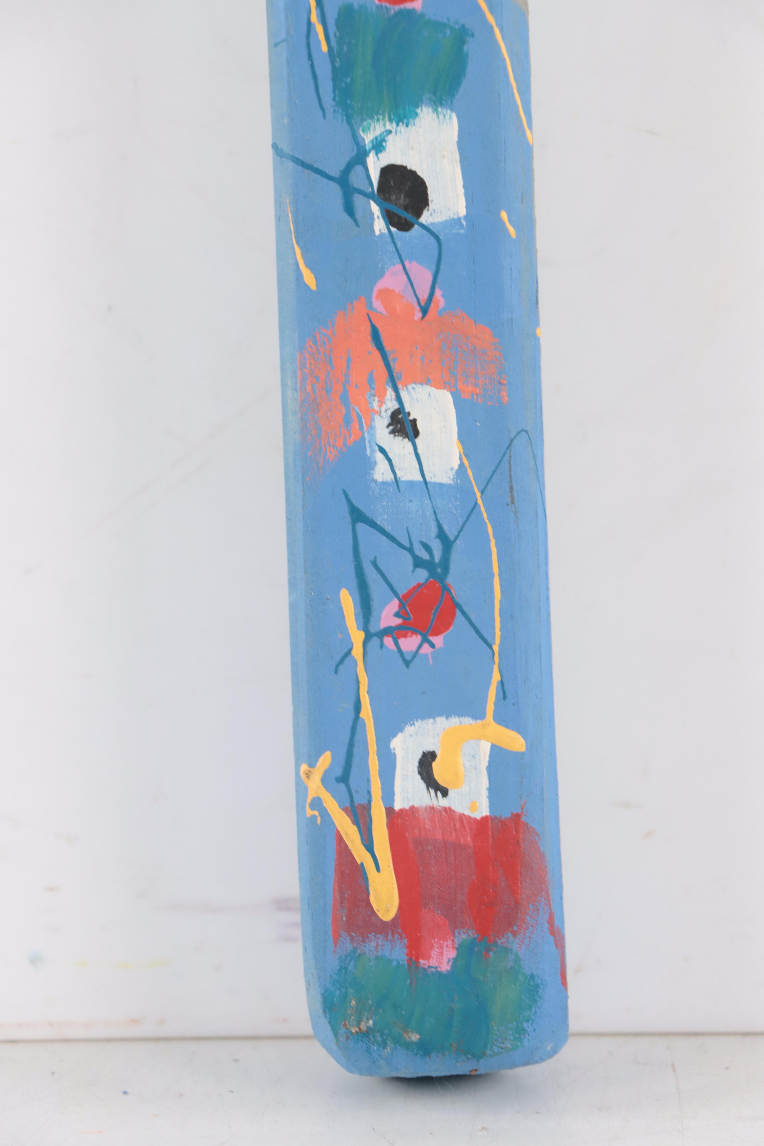 Vint Blackburn Folk Art Hand-Painted Cross Sculpture