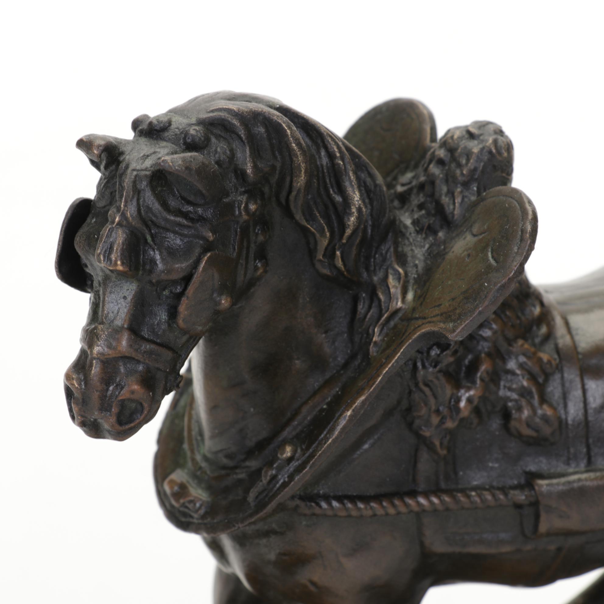 Bronze Sculpture After Jean Pierre Masier of Horse in Yoke