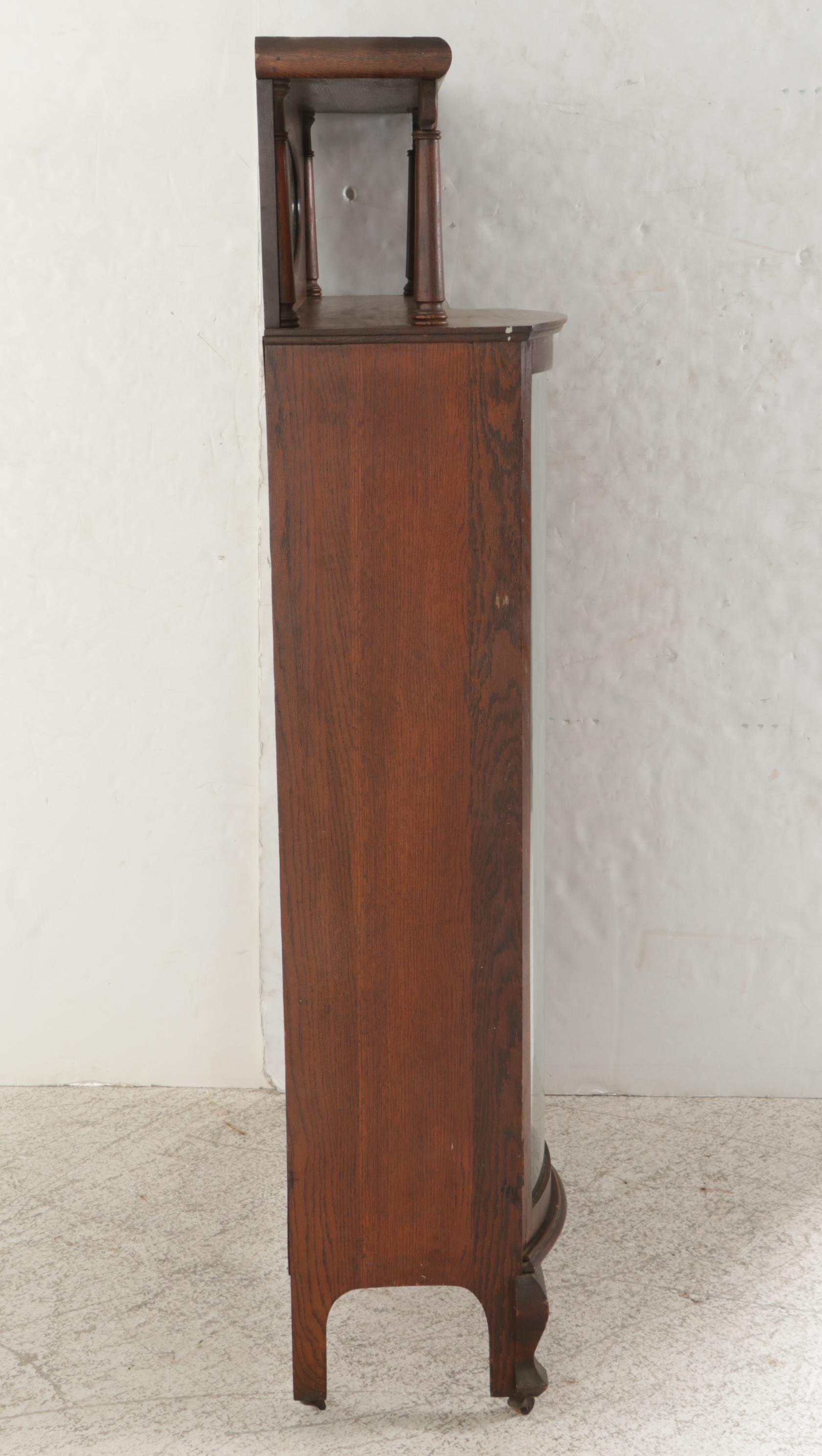 Larkin Co. Late Victorian Oak Mirrored Side-By-Side Secretary Bookcase