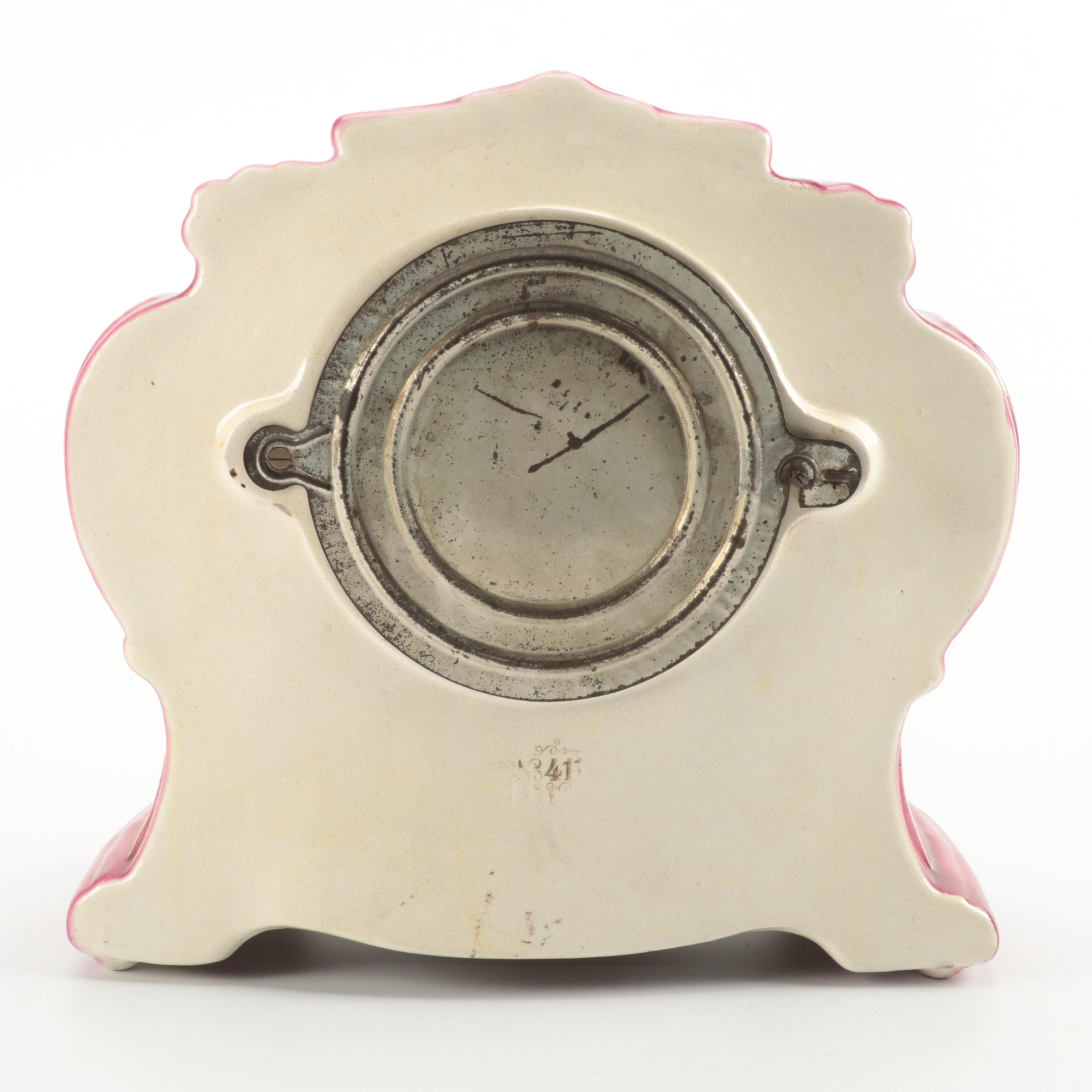 William L. Gilbert Clock Company Porcelain Mantel Clock, Late 19th/Early 20th