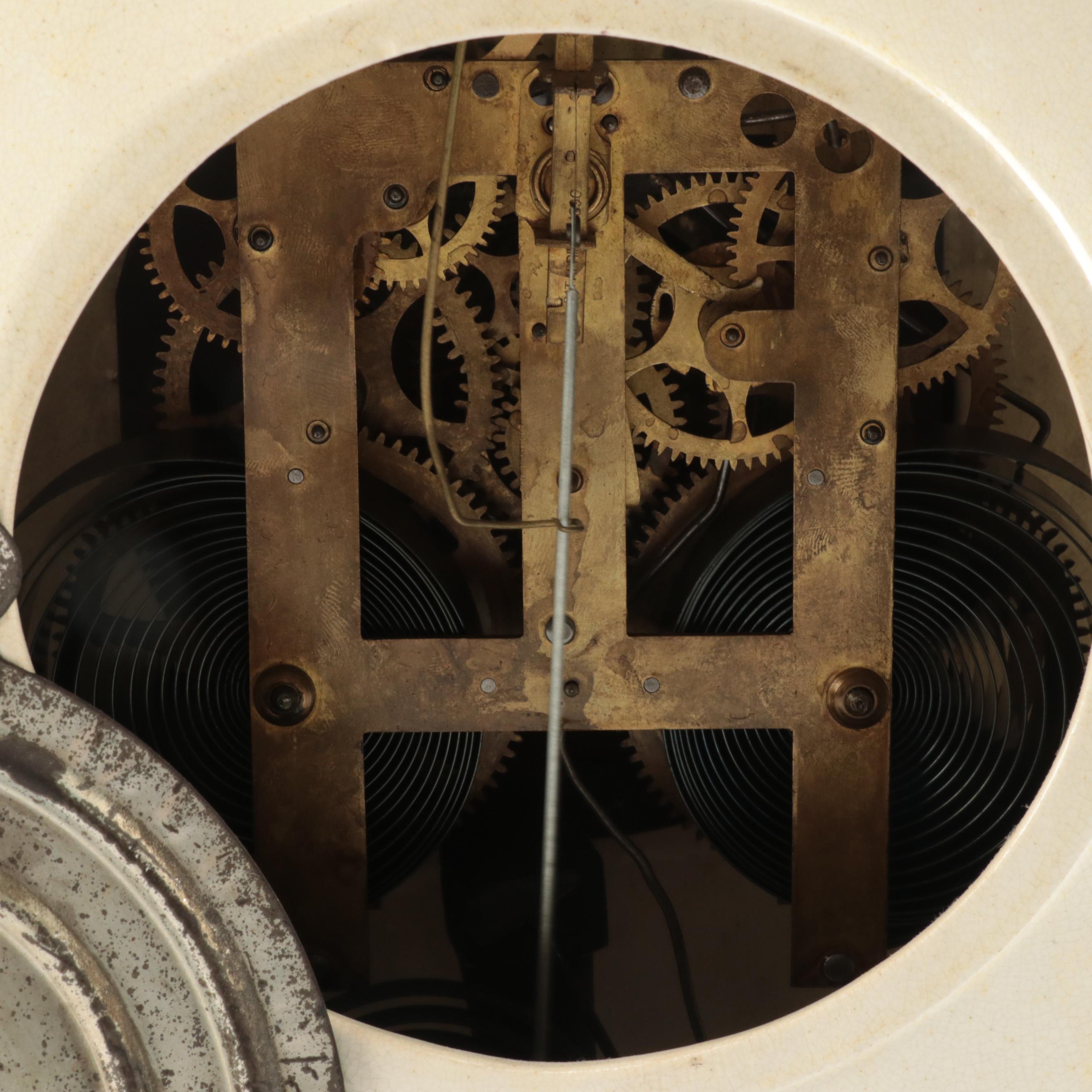 William L. Gilbert Clock Company Porcelain Mantel Clock, Late 19th/Early 20th