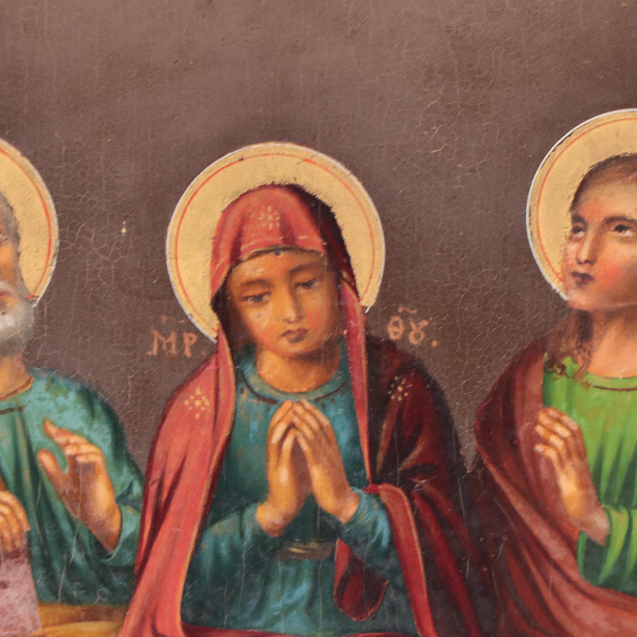 Greek Orthodox Oil Painting of The Pentecost, Circa 1936