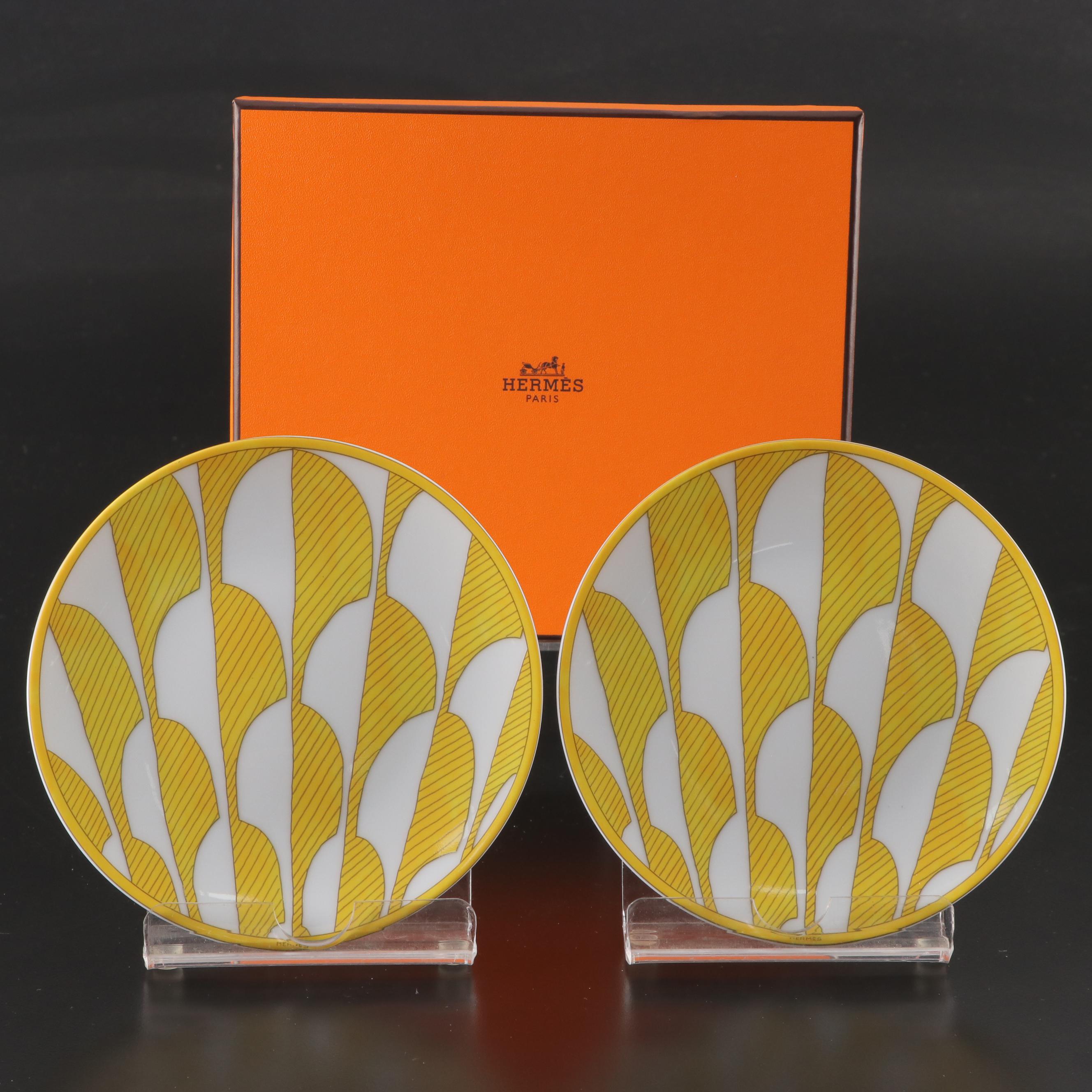 Hermès "Soleil d'Hermès" Porcelain Bread and Butter Plates