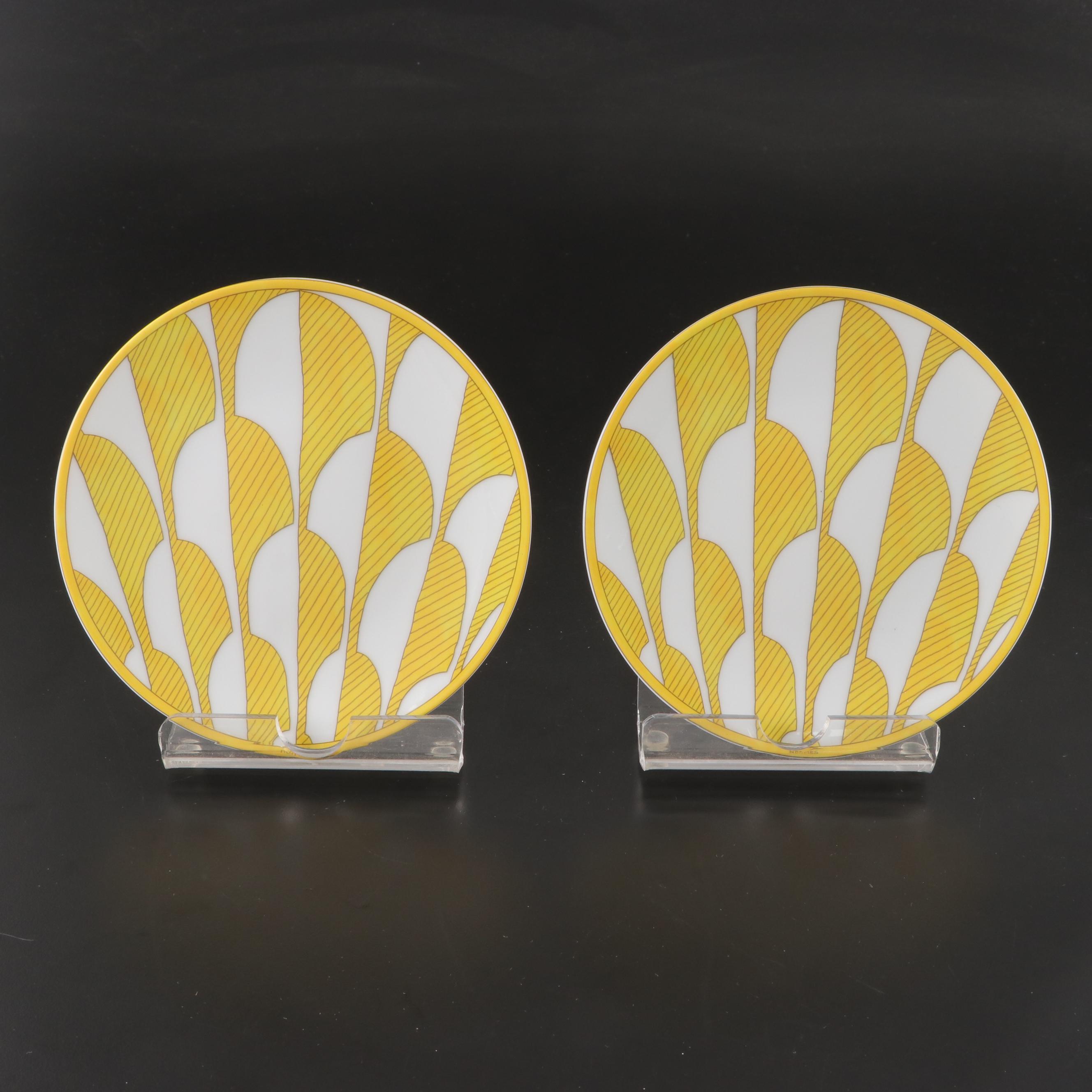Hermès "Soleil d'Hermès" Porcelain Bread and Butter Plates