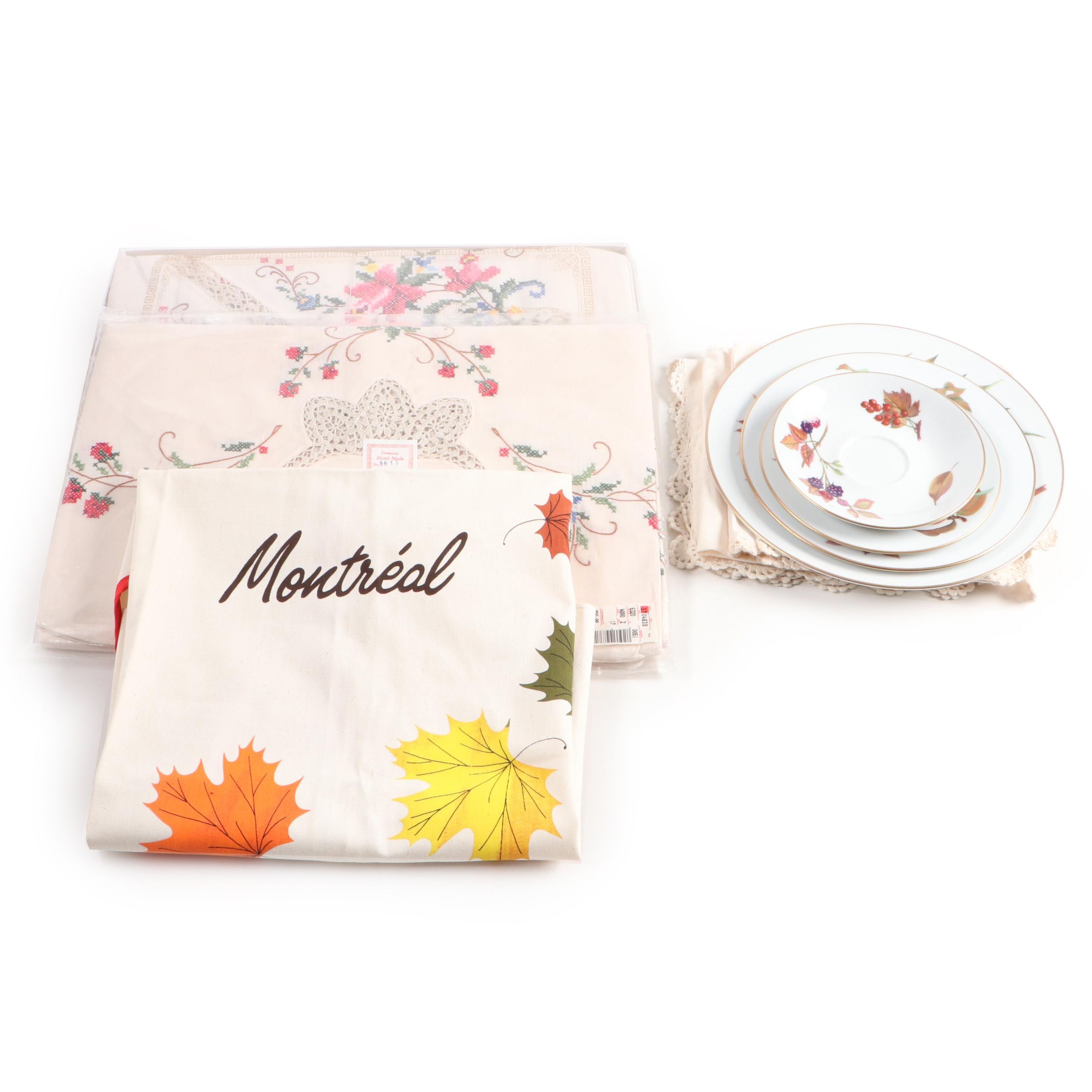 Royal Worcester "Evesham Vale" Dinnerware with Table Linen Collection