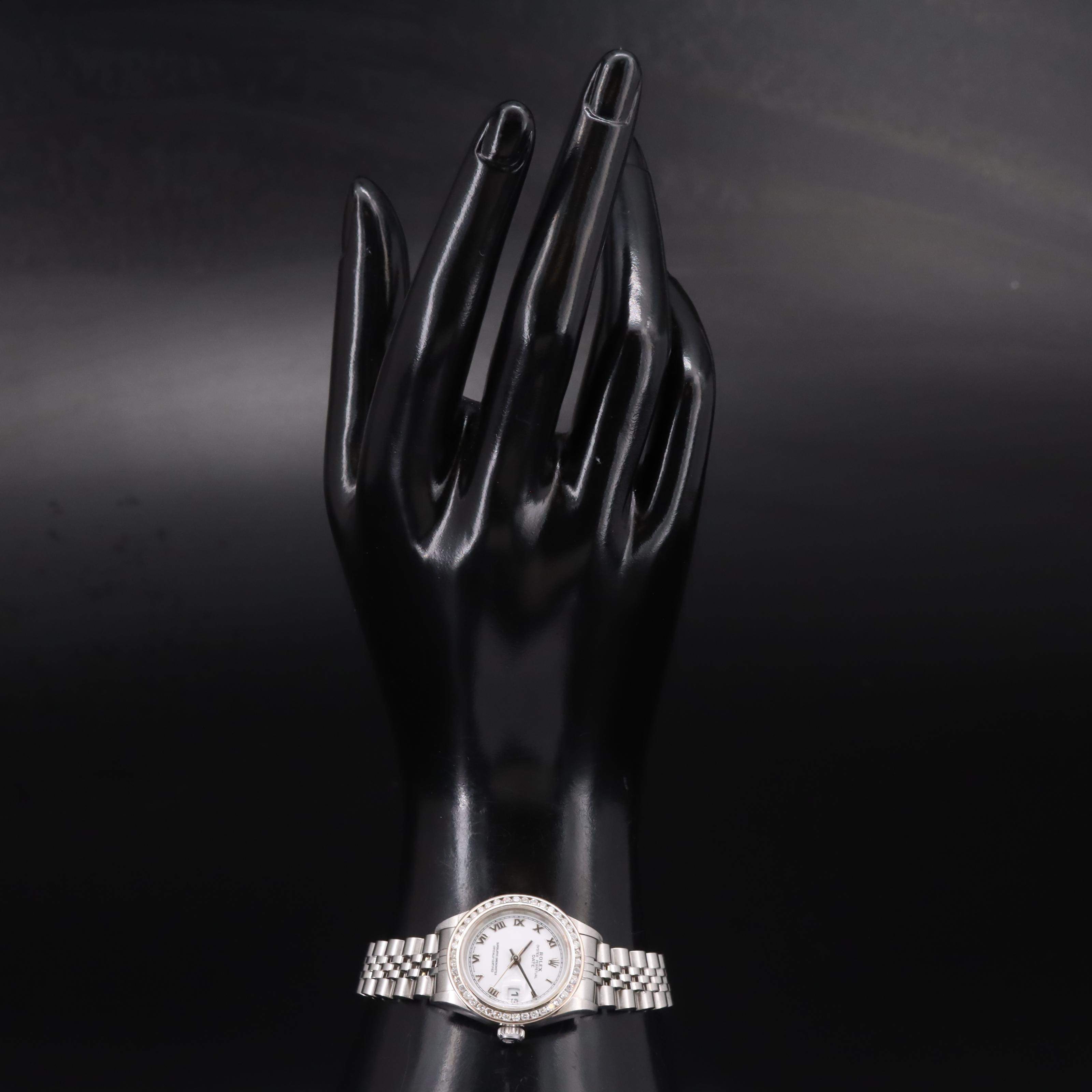 2004 Rolex Oyster Perpetual Date Custom Diamond Watch