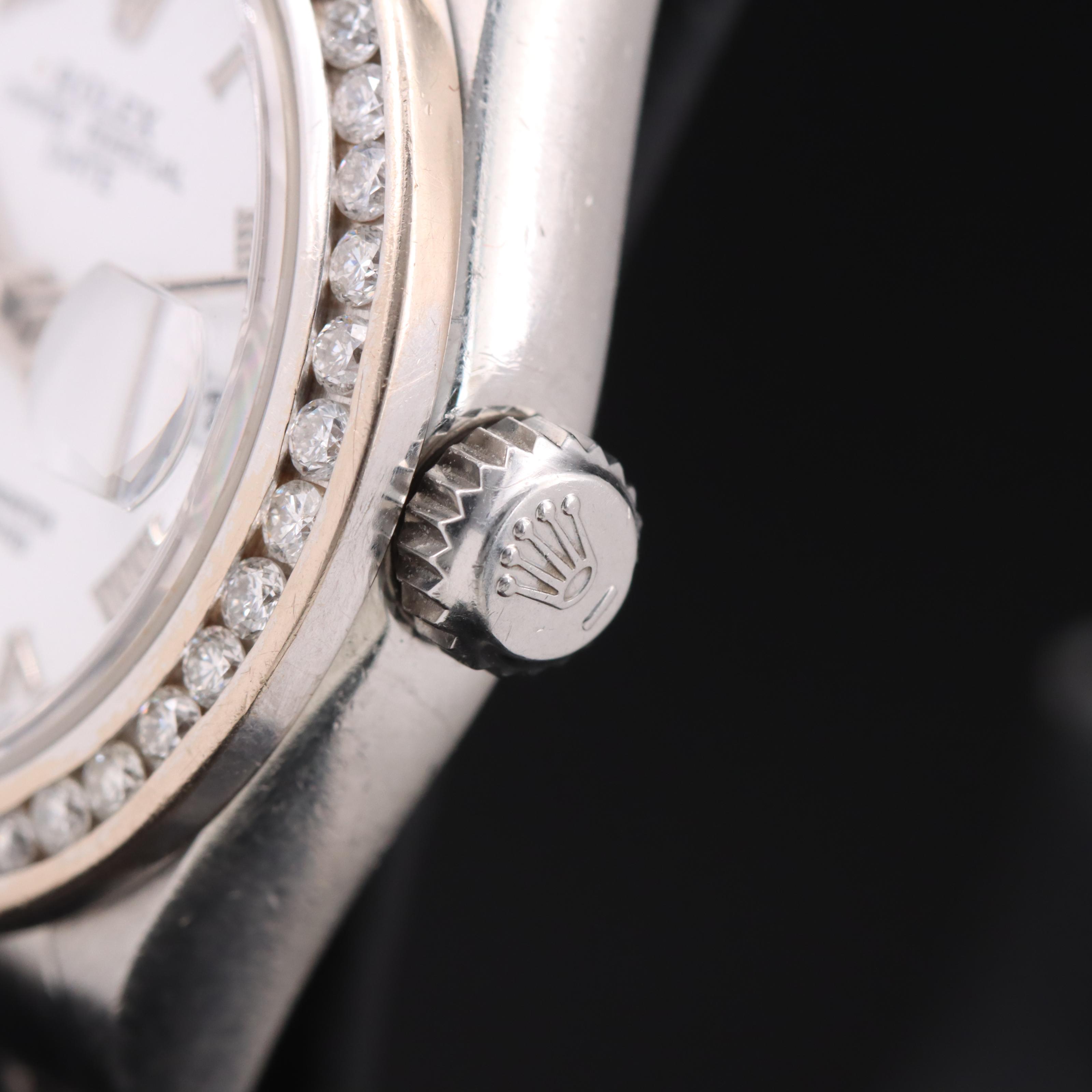 2004 Rolex Oyster Perpetual Date Custom Diamond Watch