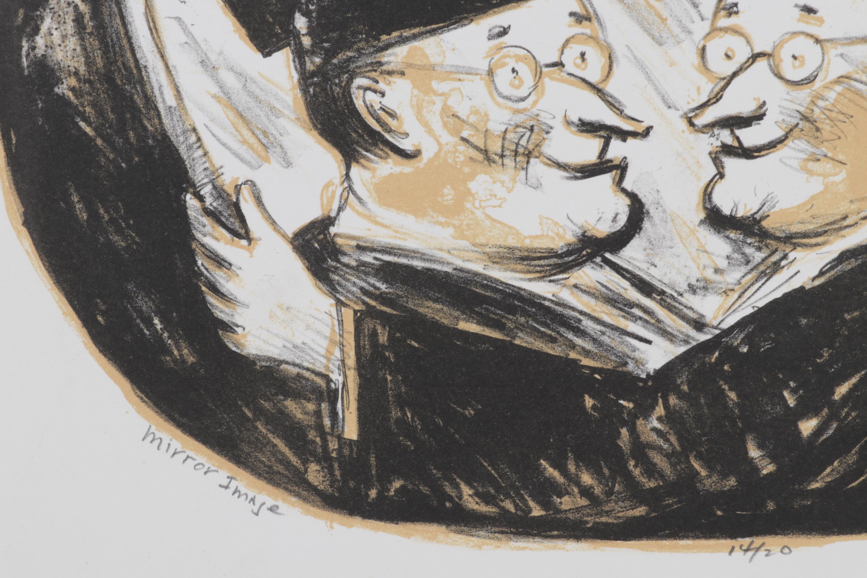 Sidney Chafetz Color Lithograph "Mirror Image," 1996