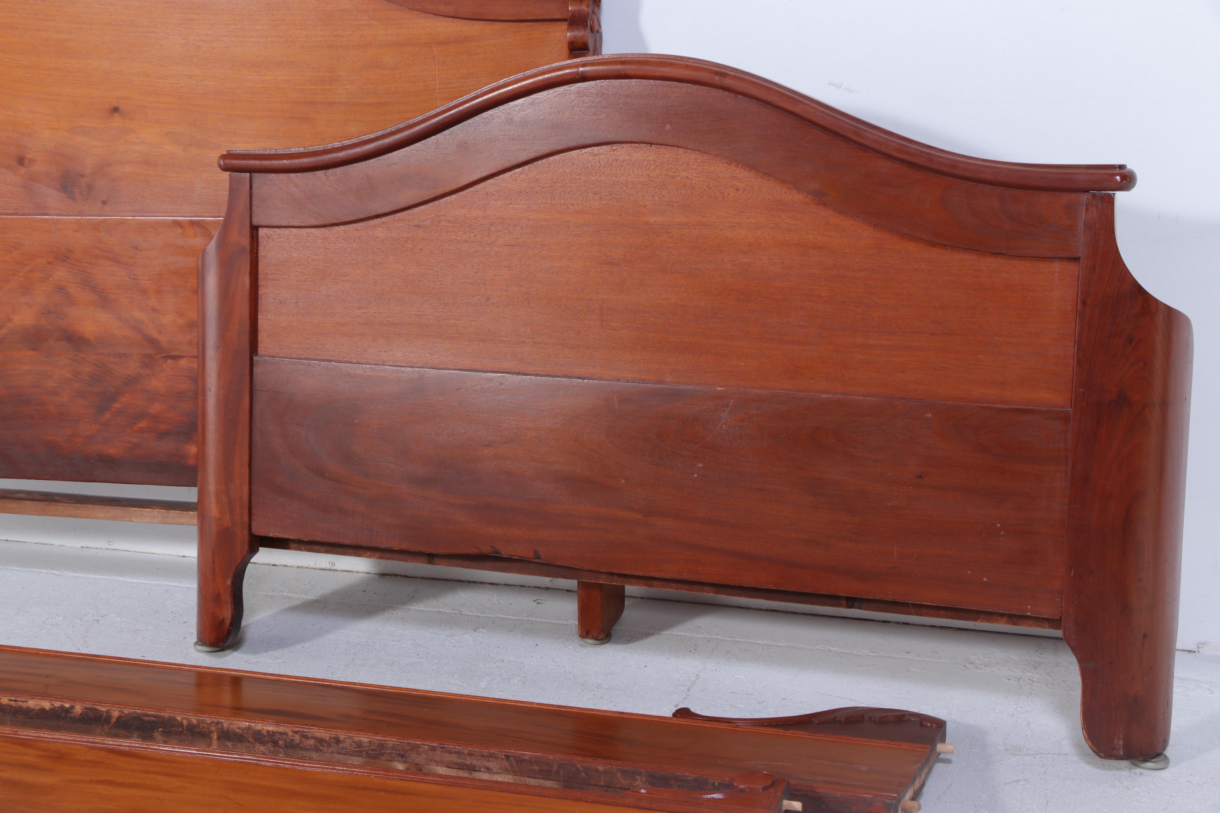 Victorian Mahogany Full Bed Frame, Early 20th Century