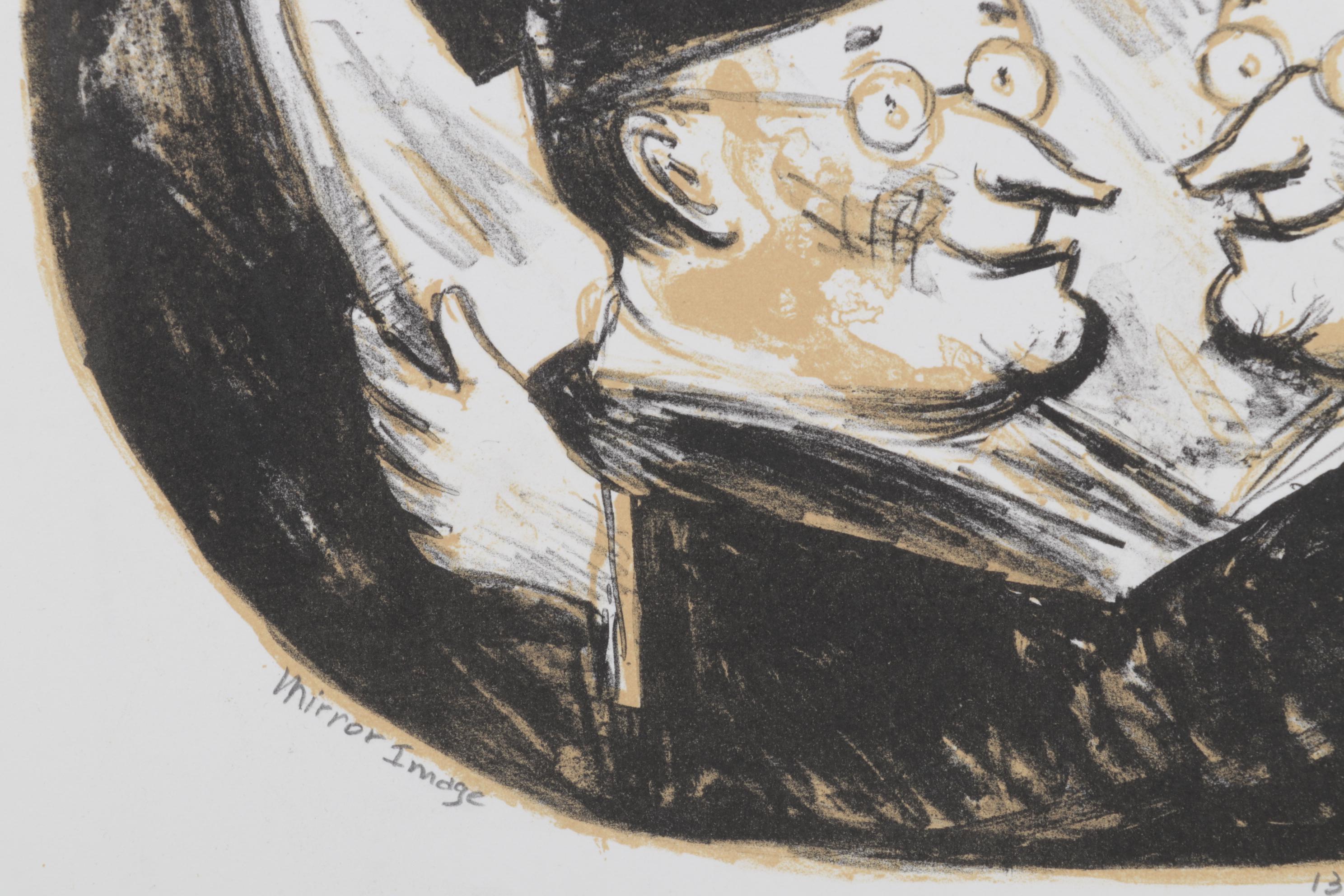 Sidney Chafetz Color Lithograph "Mirror Image," 1996