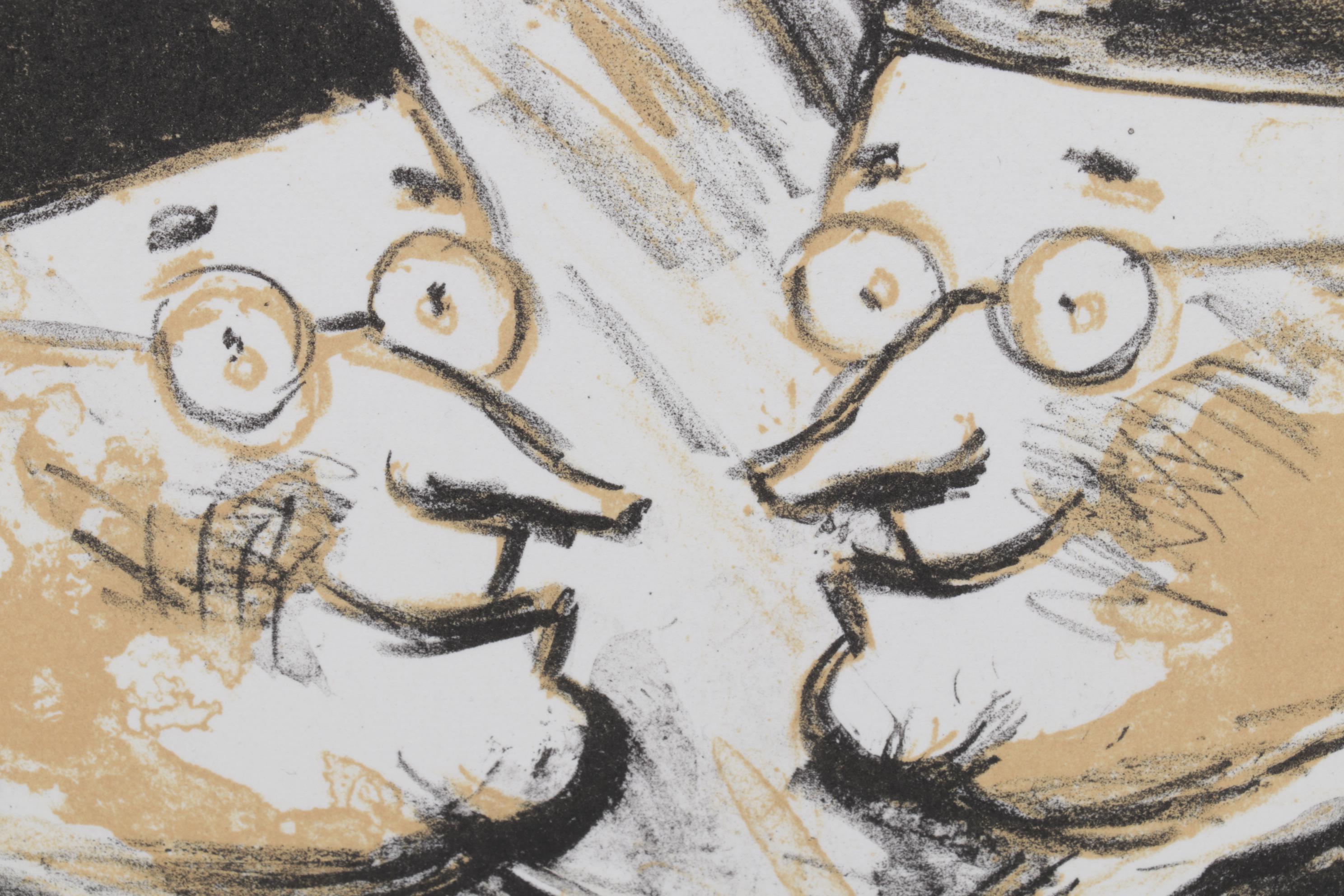 Sidney Chafetz Color Lithograph "Mirror Image," 1996