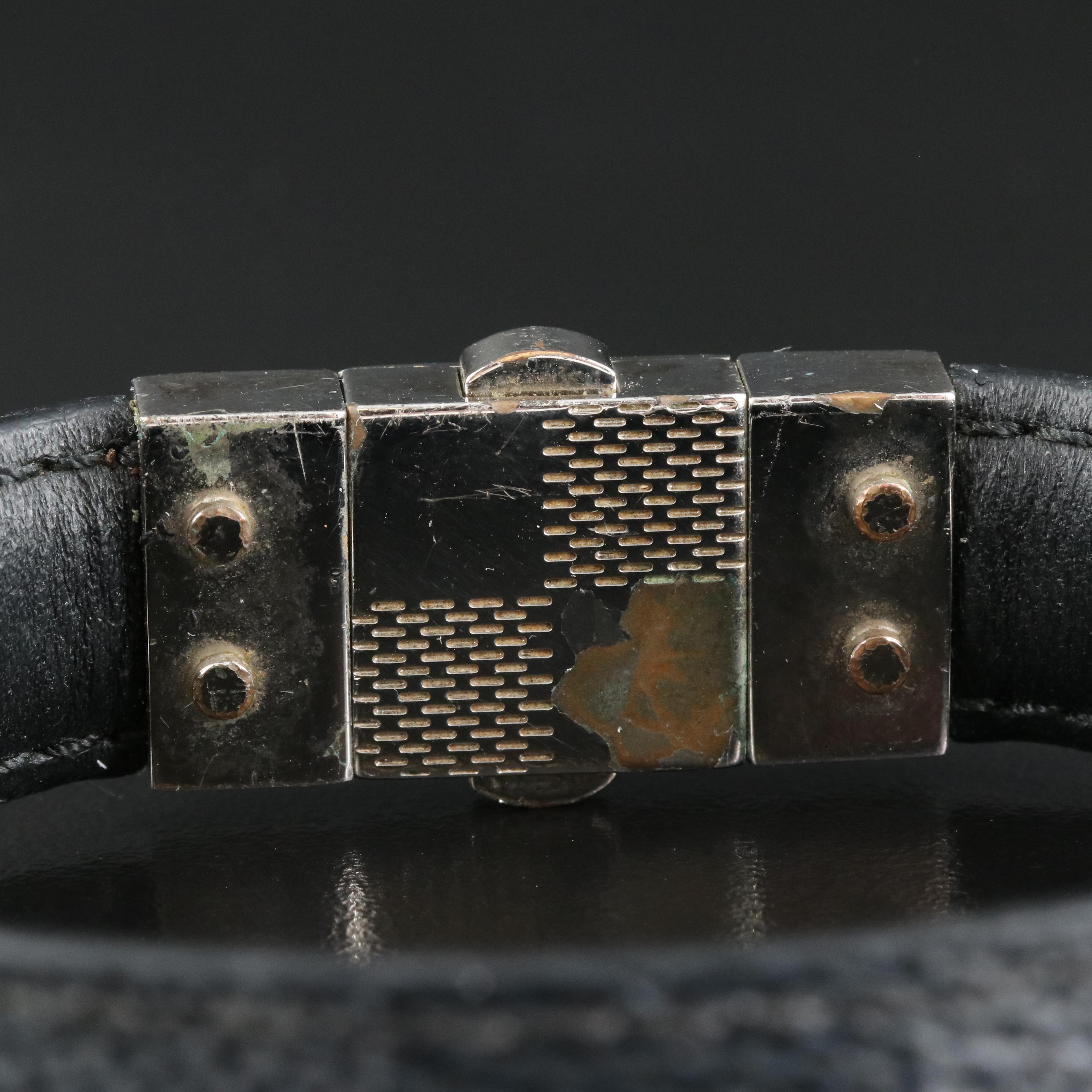 Louis Vuitton "Pull it" Reversible Bracelet in Damier Graphite and Leather
