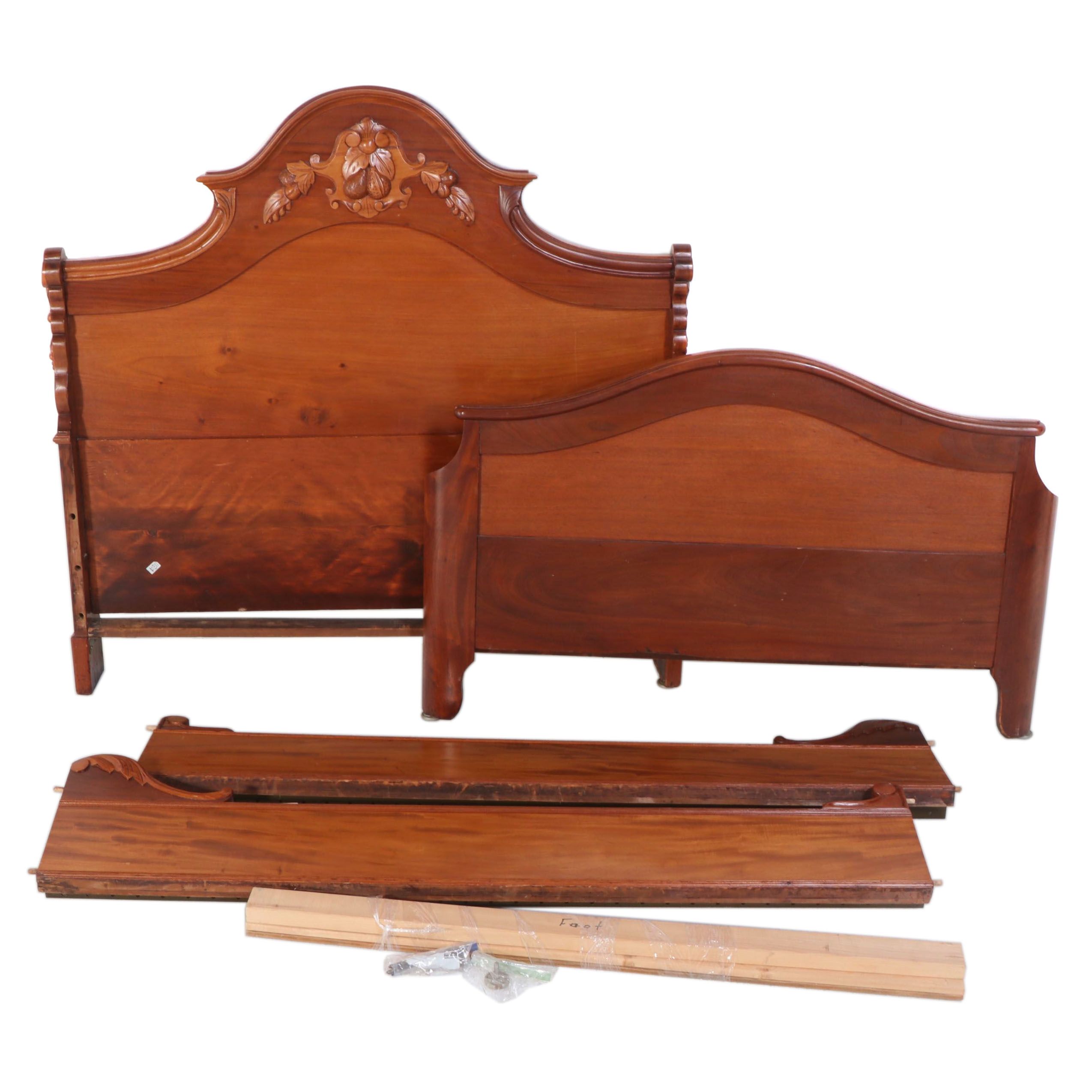 Victorian Mahogany Full Bed Frame, Early 20th Century