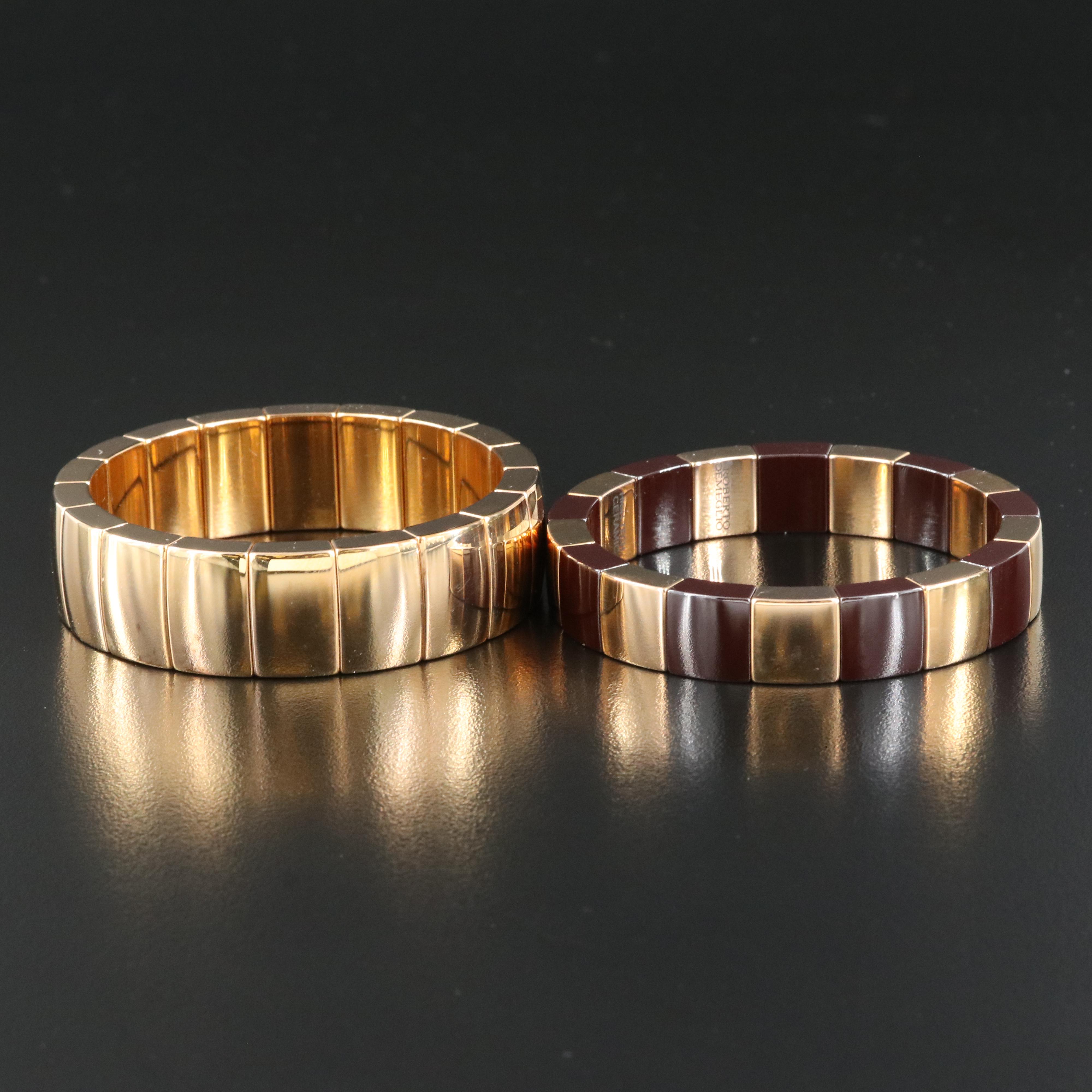 Roberto Demeglio Rectangular Link Bracelet with Ceramic Square Link Bracelet