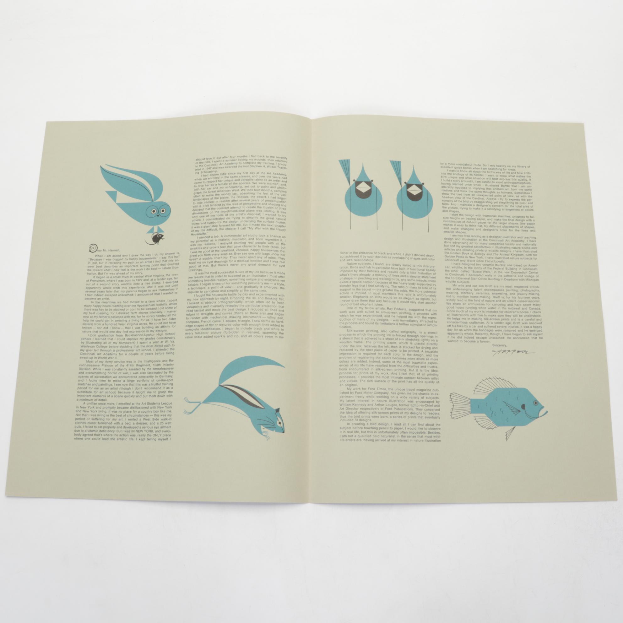 Charley Harper Serigraph "Hungry Eyes," Circa 1969