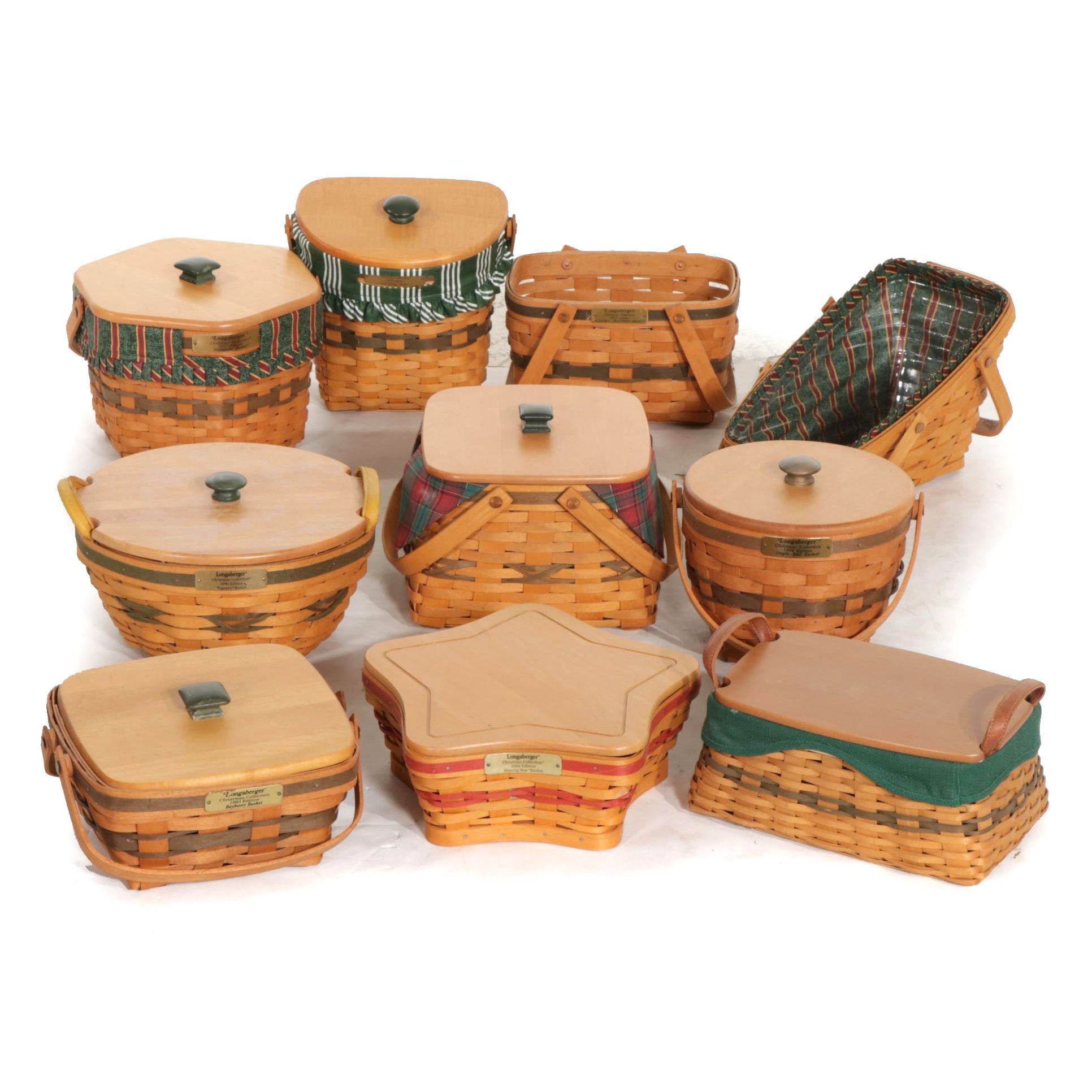 Longaberger Handwoven Baskets Featuring "Snowflake" and "Deck the Halls" Baskets