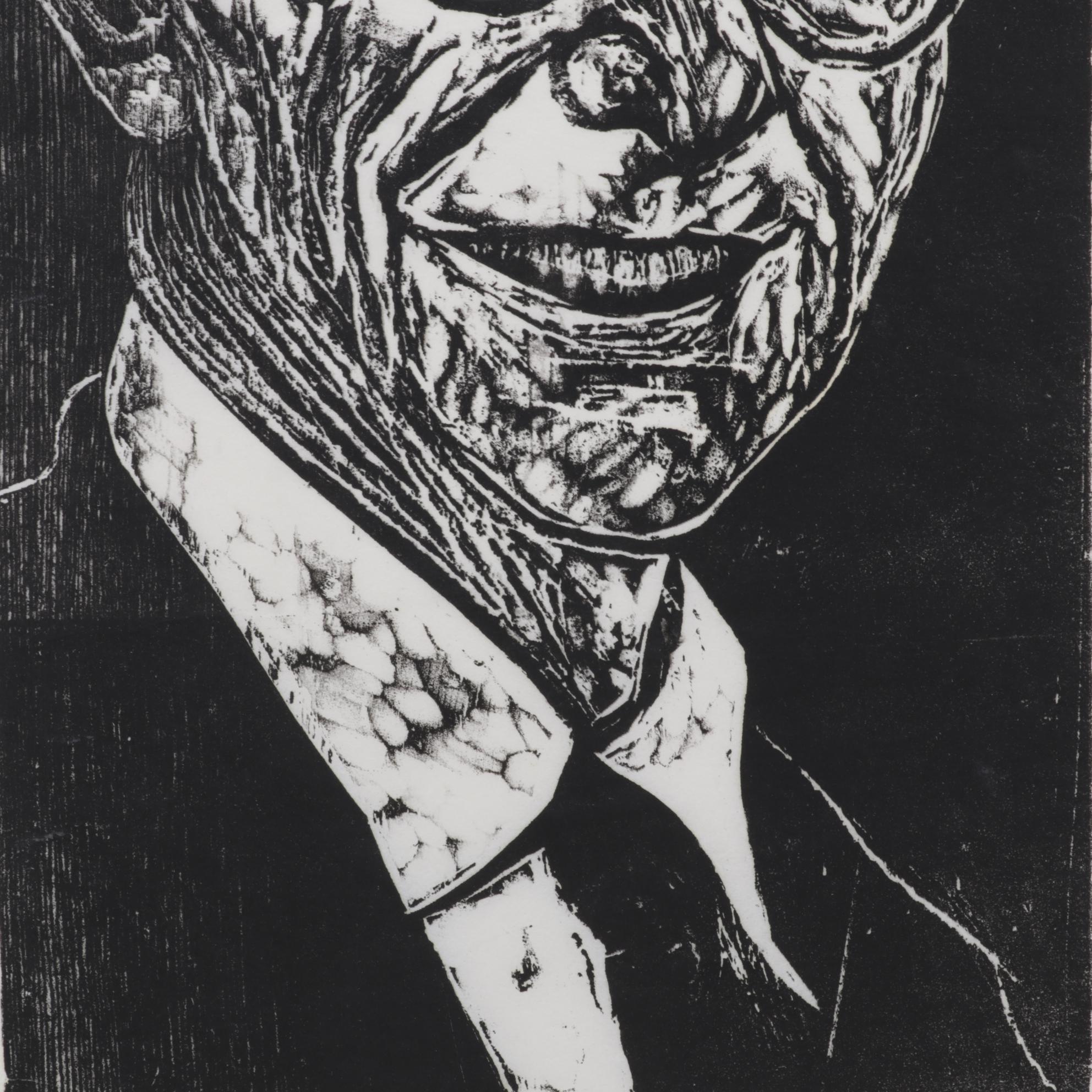 Sidney Chafetz Woodcut "A. J. Muste," 1967