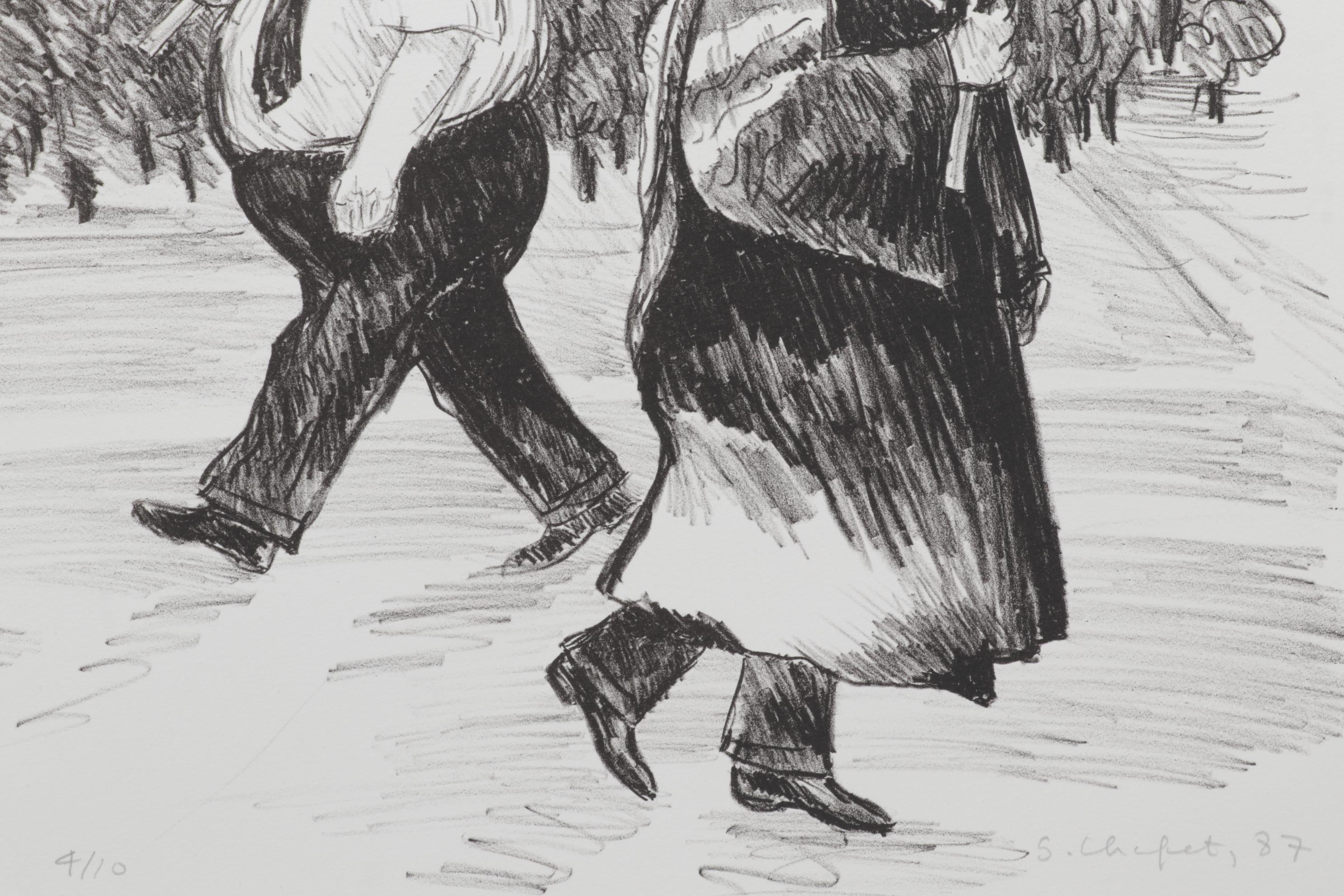 Sidney Chafetz Lithograph "Pickets," 1987