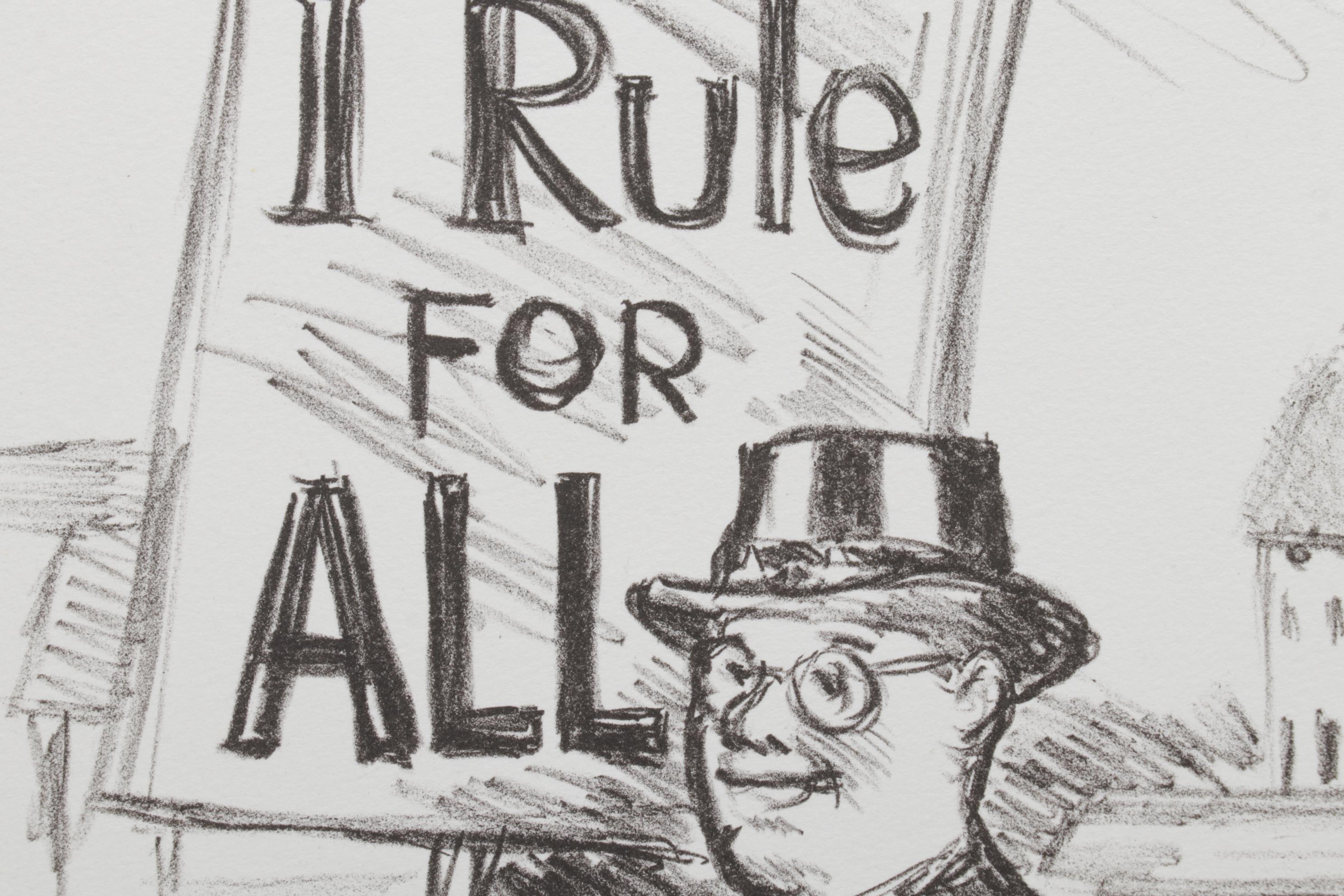 Sidney Chafetz Lithograph "Pickets," 1987