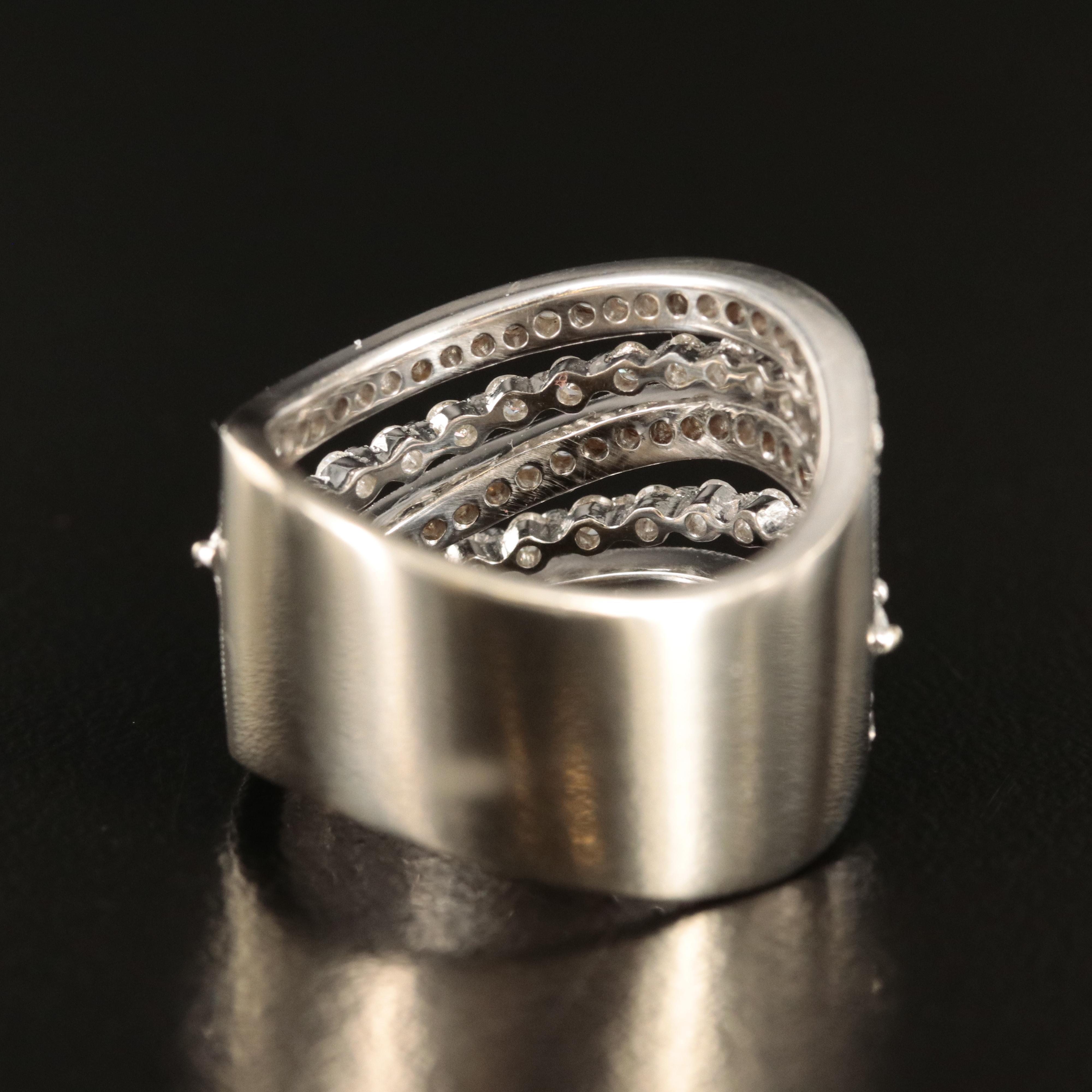 18K 0.86 CTW Diamond Multi-Row Undulating Ring