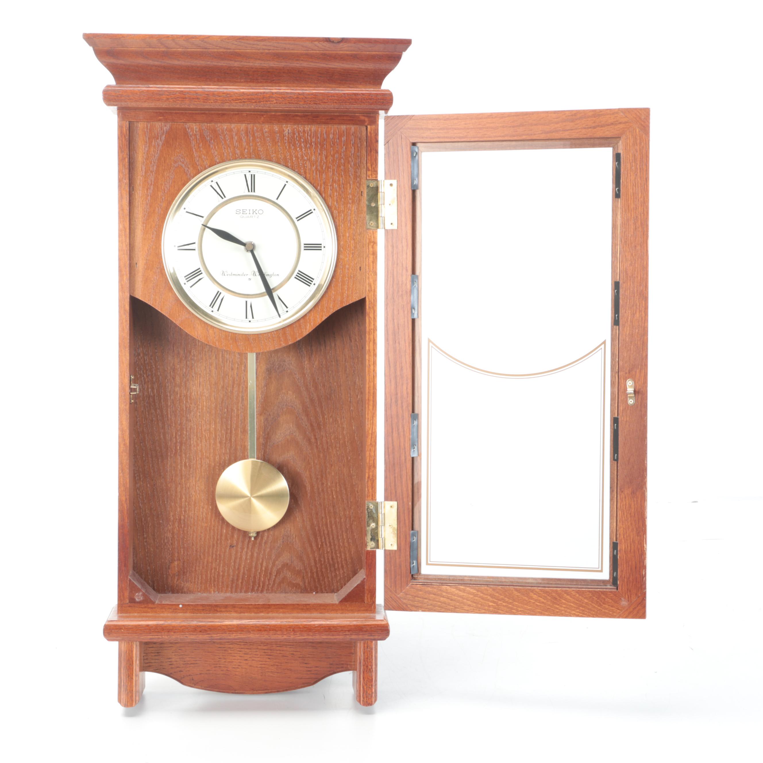 Seiko Wood Cased Wall Clock, Late 20th Century