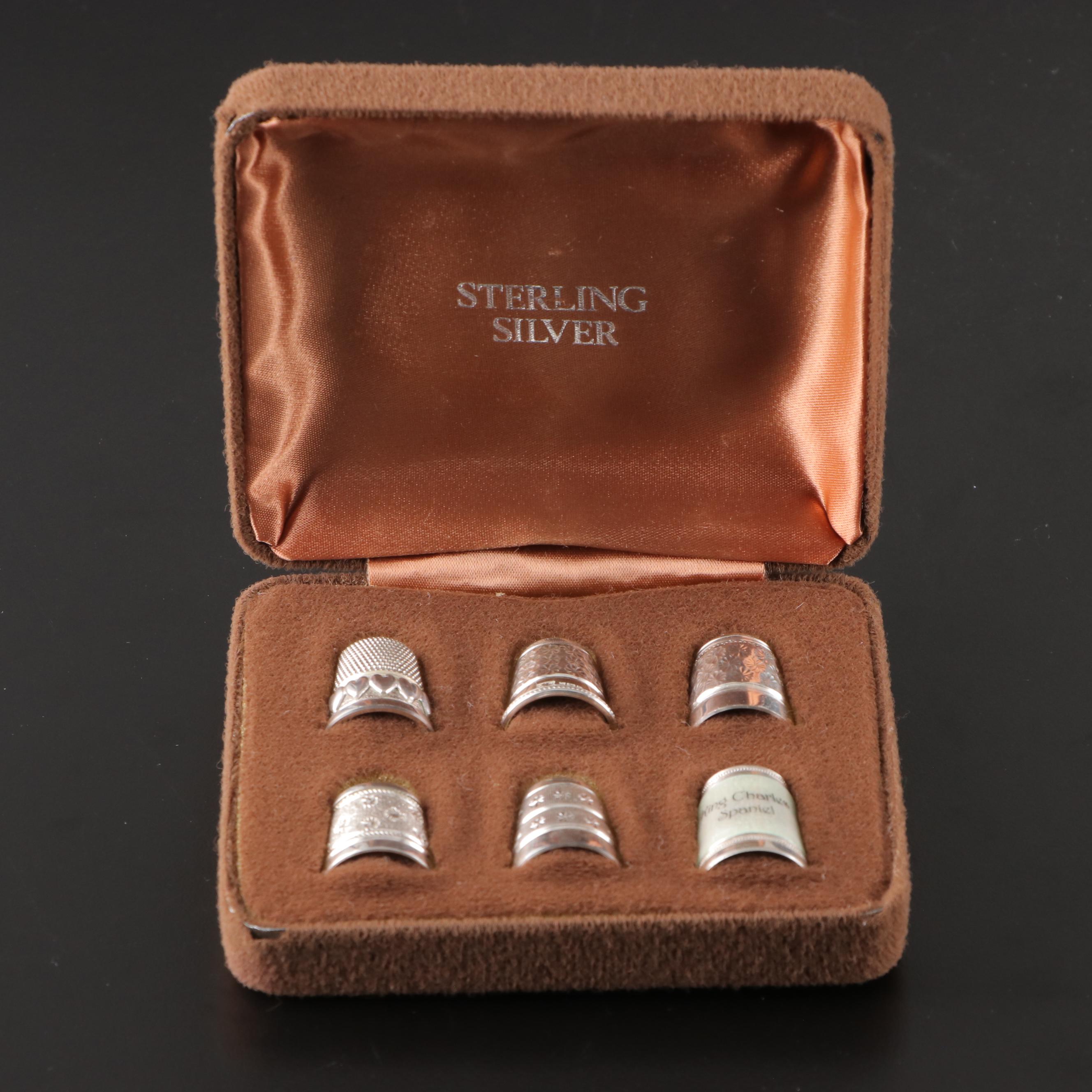 English Sterling Silver Thimbles, Late 20th Century