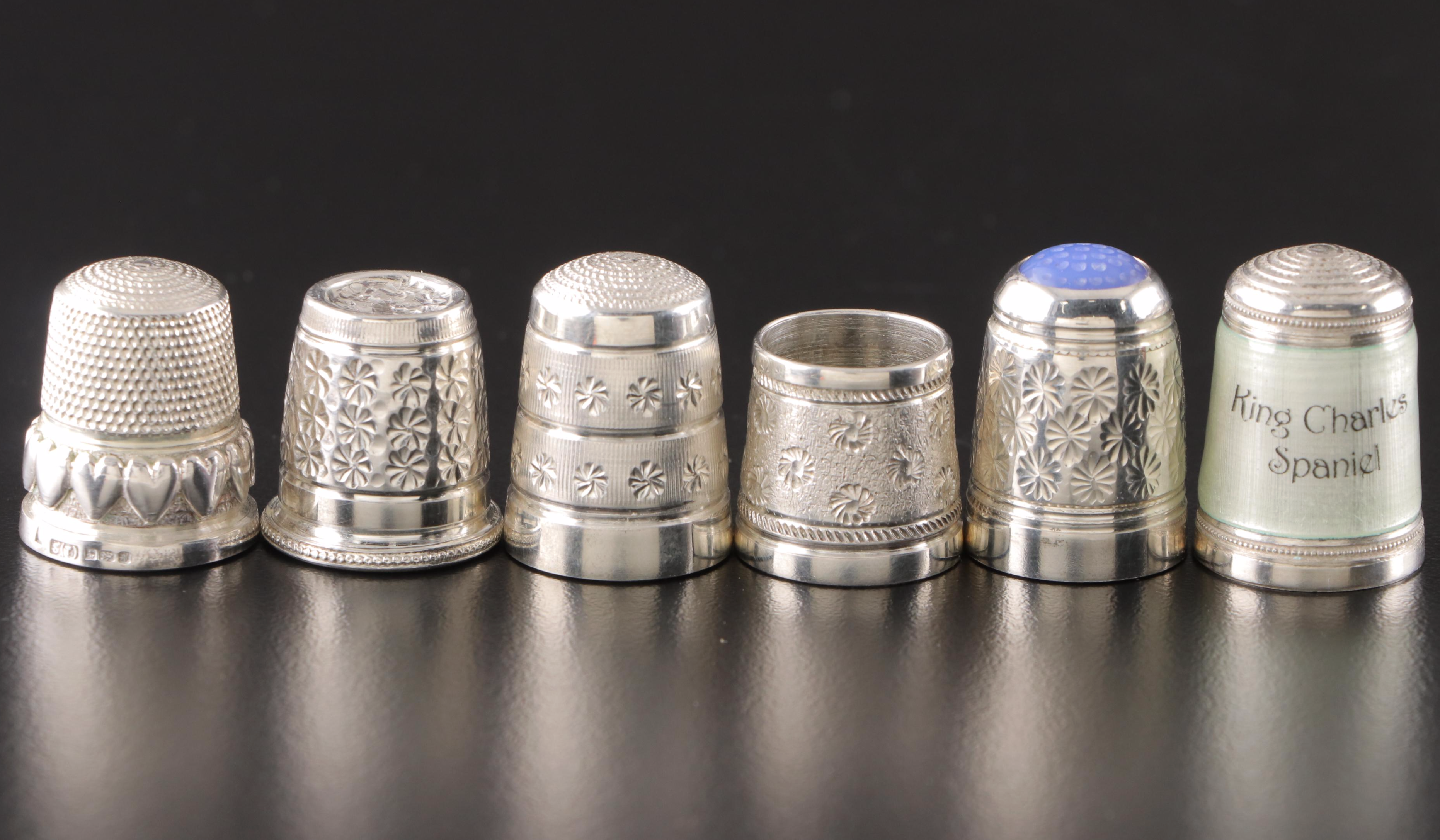 English Sterling Silver Thimbles, Late 20th Century