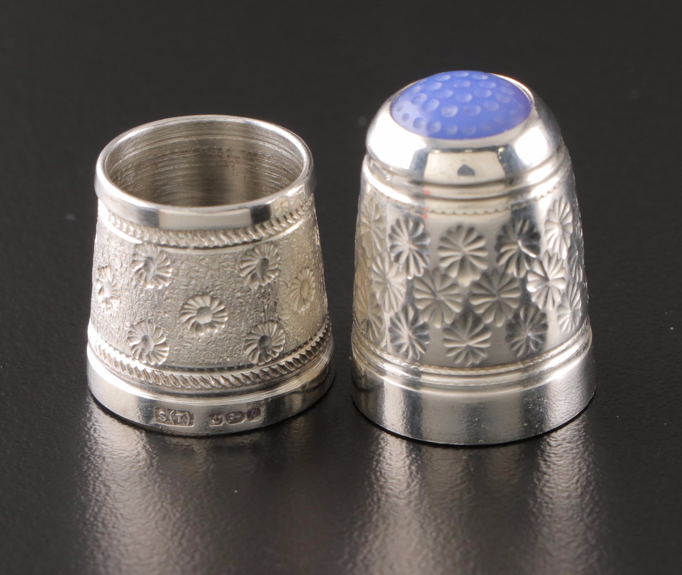 English Sterling Silver Thimbles, Late 20th Century