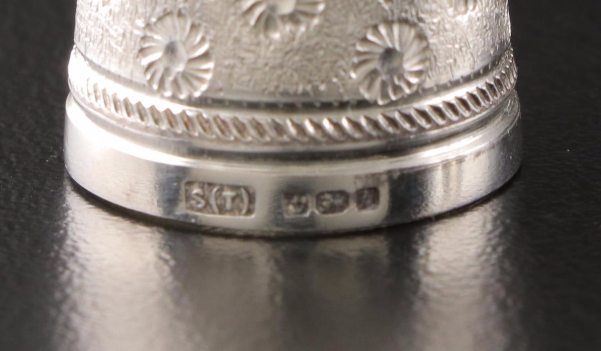 English Sterling Silver Thimbles, Late 20th Century