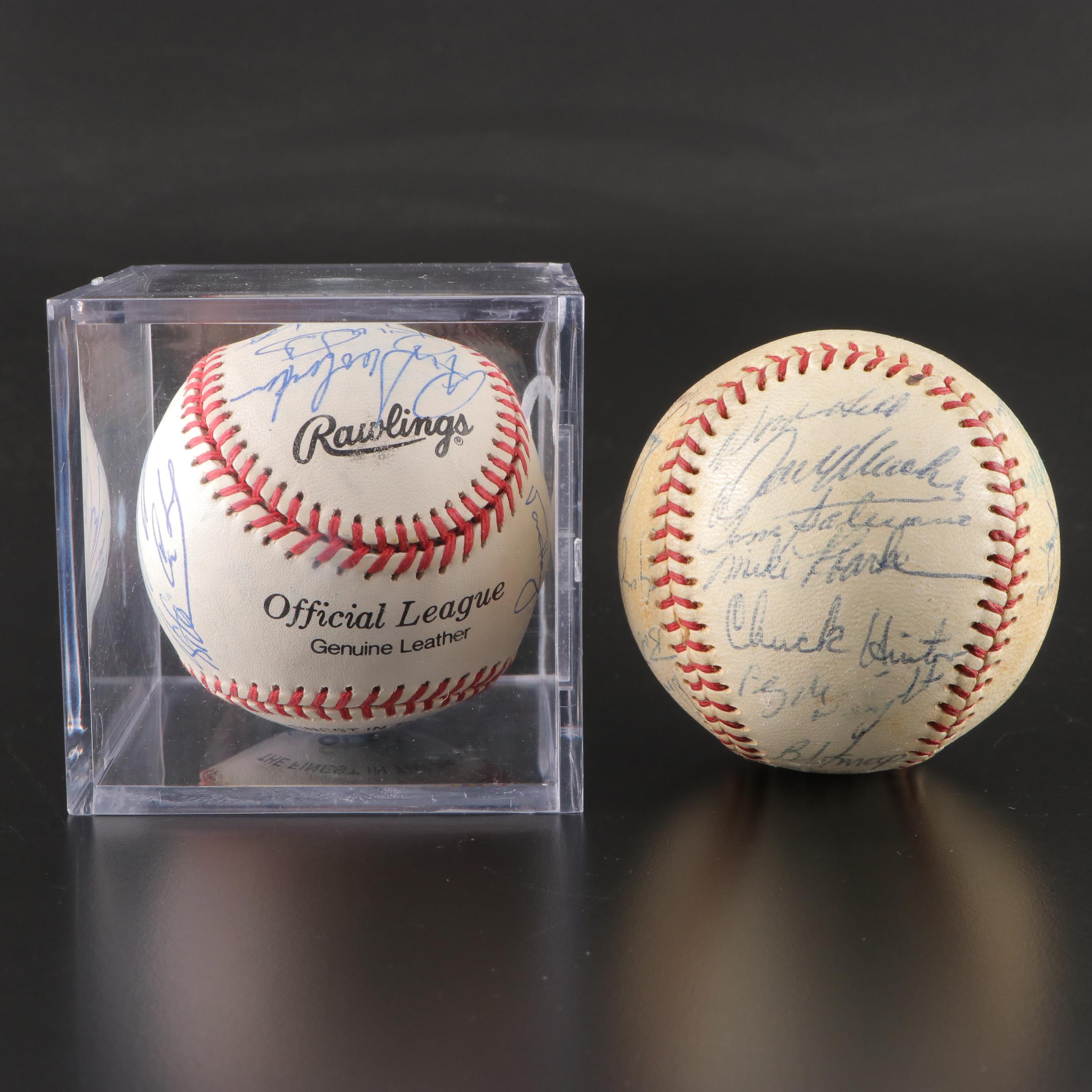 1968 California Angels Team Signed Baseball with Bob Feller Signed Baseball