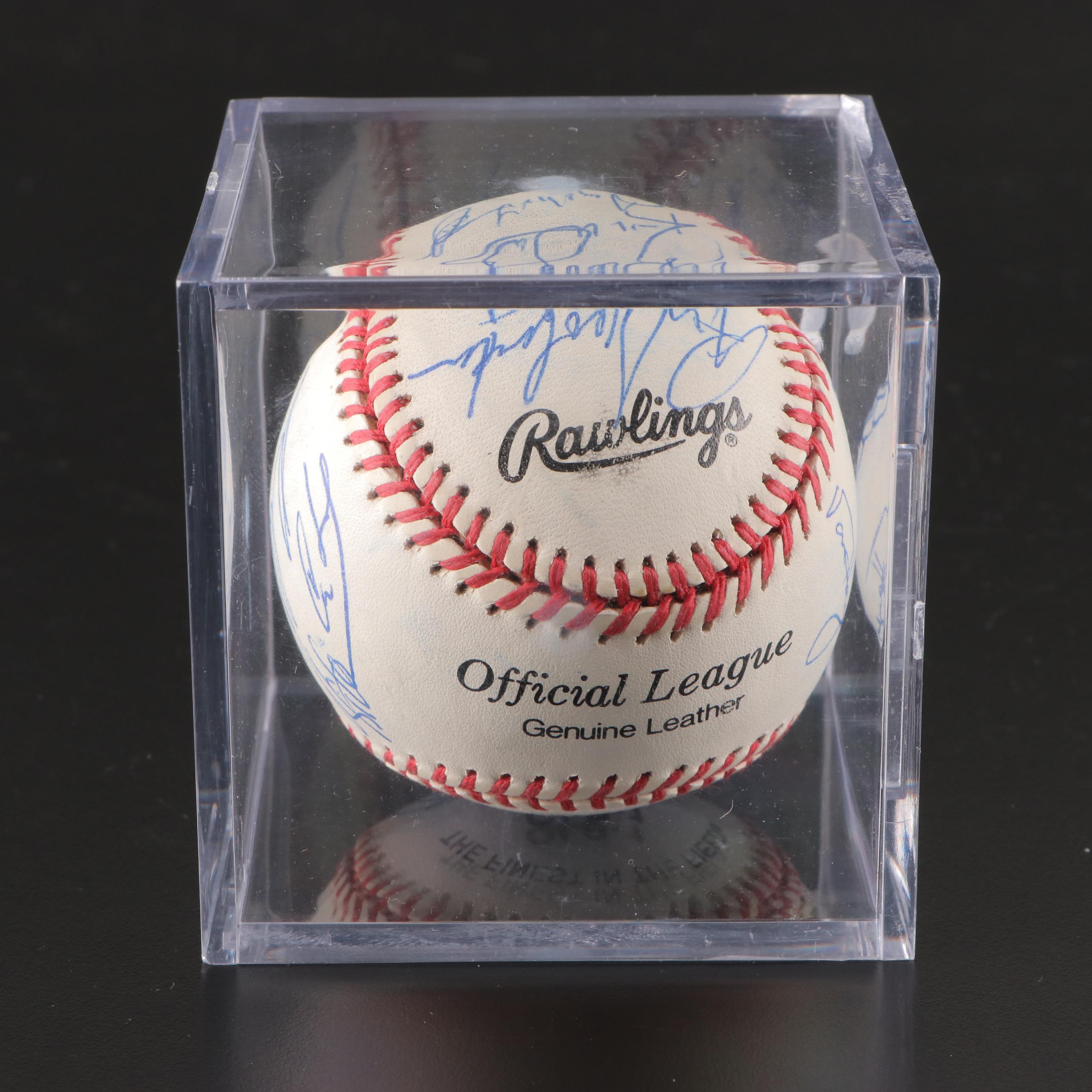 1968 California Angels Team Signed Baseball with Bob Feller Signed Baseball