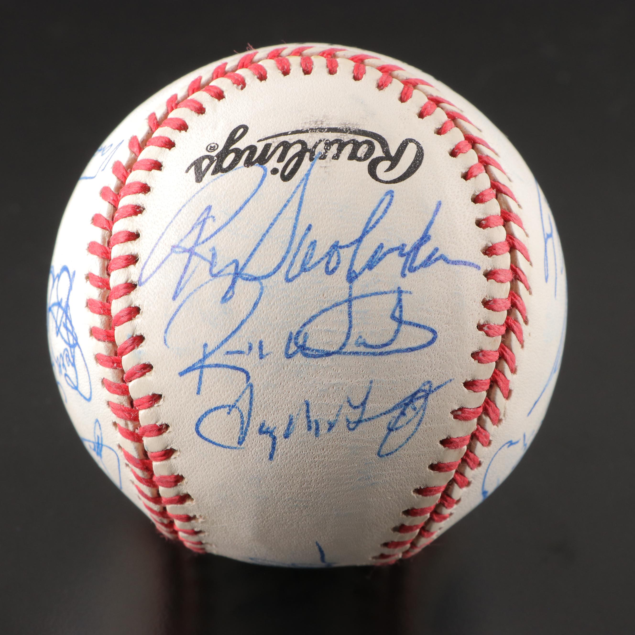 1968 California Angels Team Signed Baseball with Bob Feller Signed Baseball
