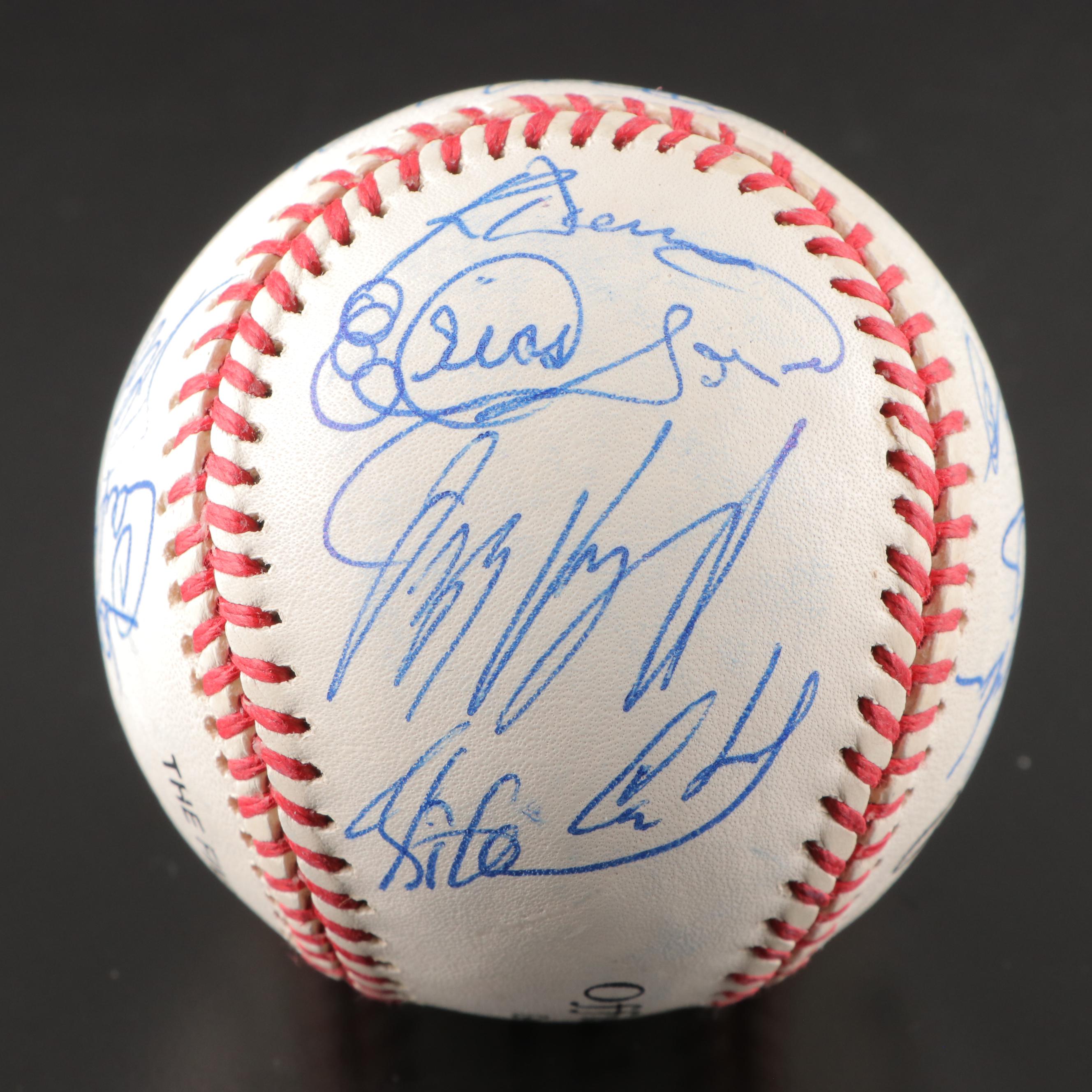 1968 California Angels Team Signed Baseball with Bob Feller Signed Baseball