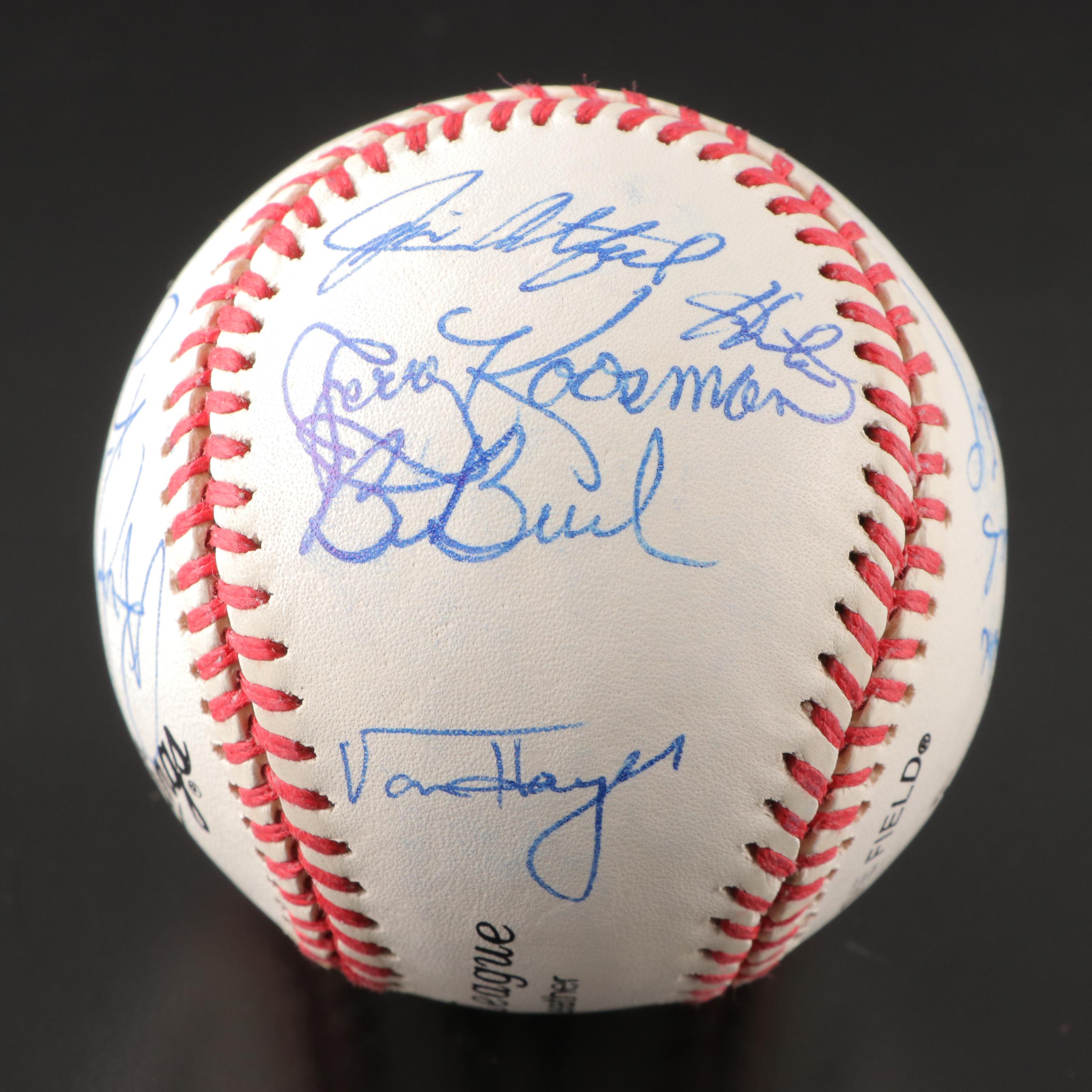1968 California Angels Team Signed Baseball with Bob Feller Signed Baseball